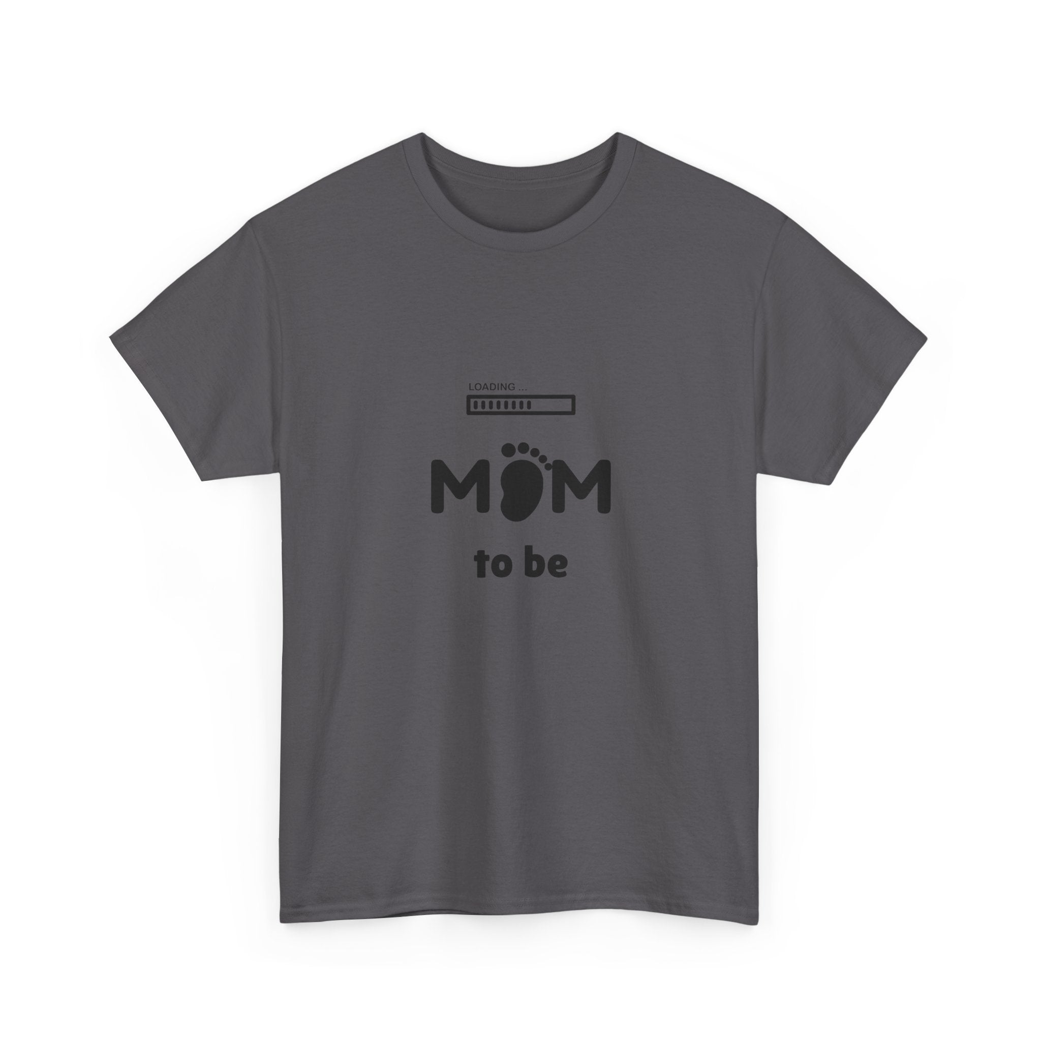 Mom To Be Pregnancy T‑Shirt — Cute 'Mom' with Baby Footprint & Progress Bar