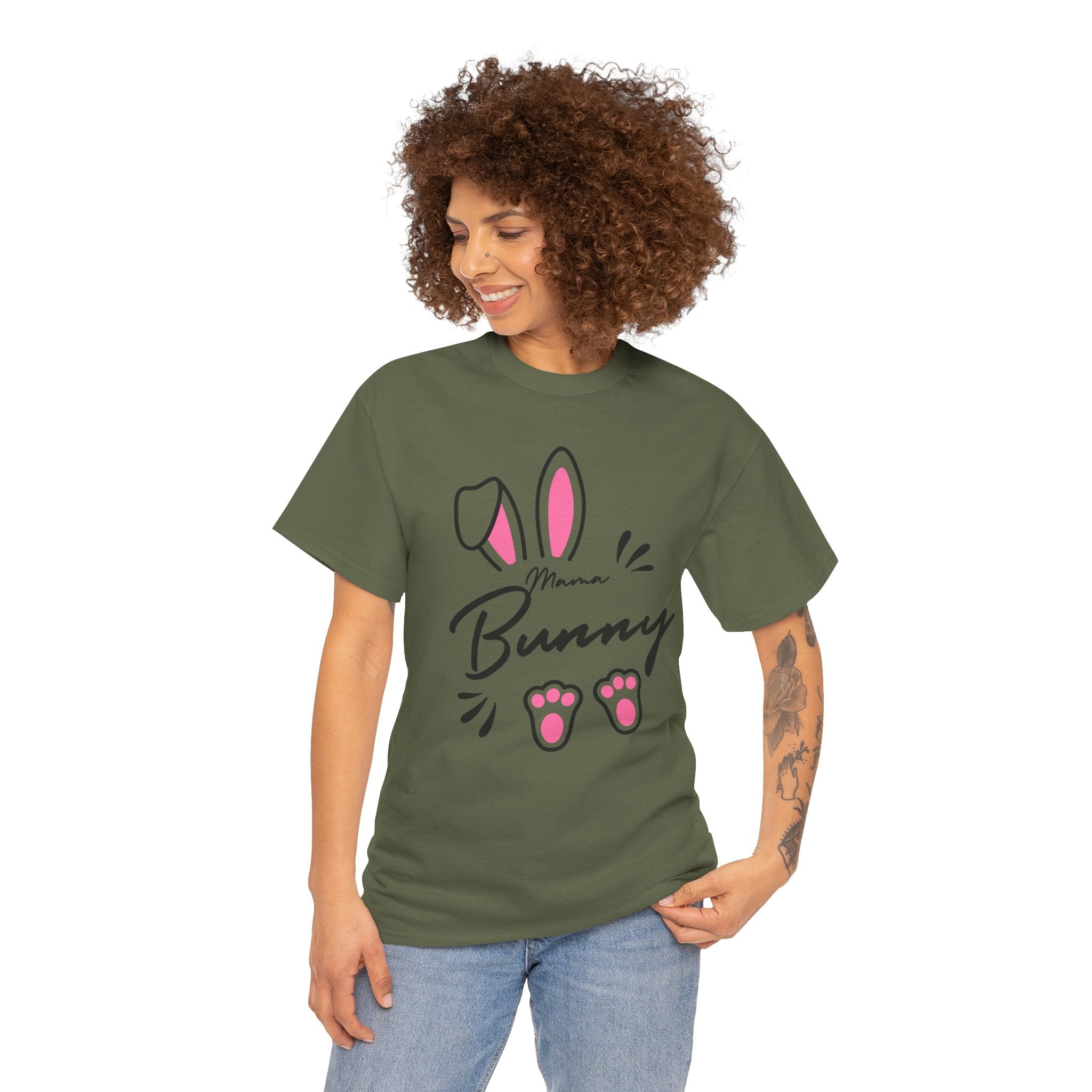 Mama Bunny T-Shirt — Cute Easter Mom Tee with Bunny Ears & Paws