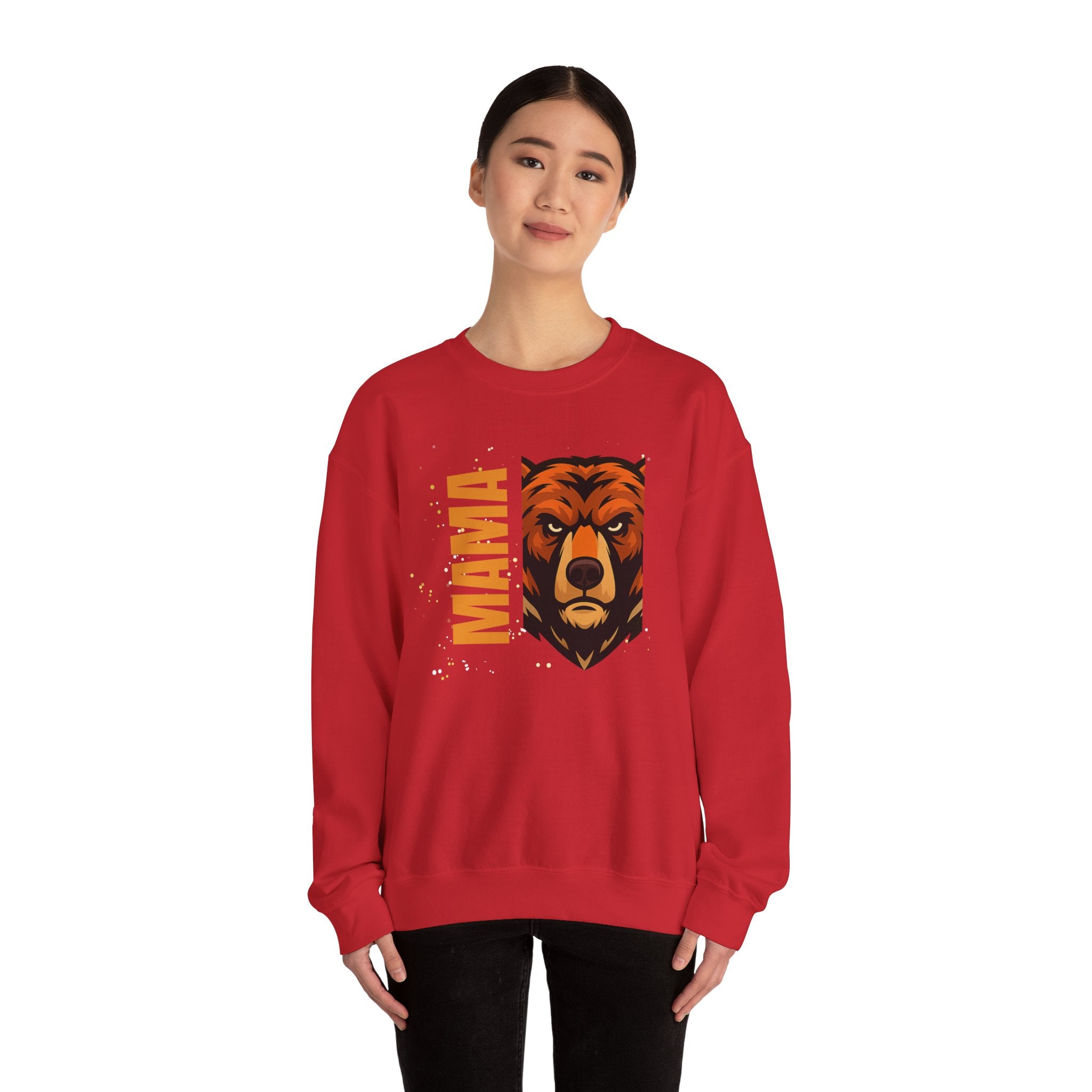 Mama Bear Sweatshirt — Bold Bear Head Graphic Crewneck