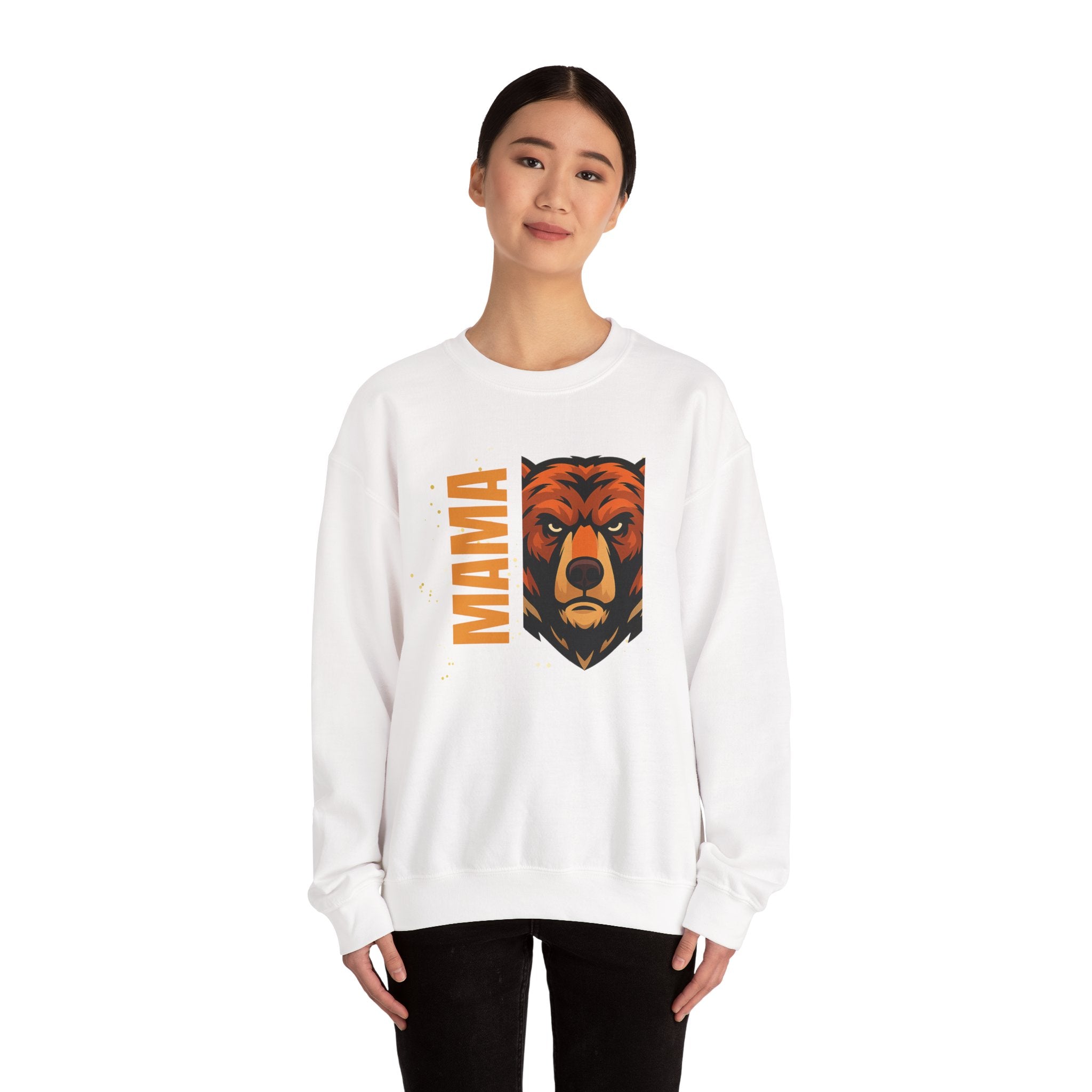Mama Bear Sweatshirt — Bold Bear Head Graphic Crewneck