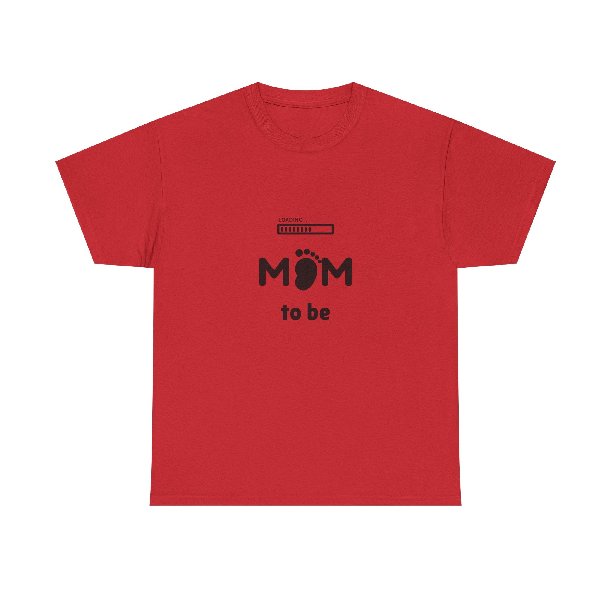 Mom To Be Pregnancy T‑Shirt — Cute 'Mom' with Baby Footprint & Progress Bar