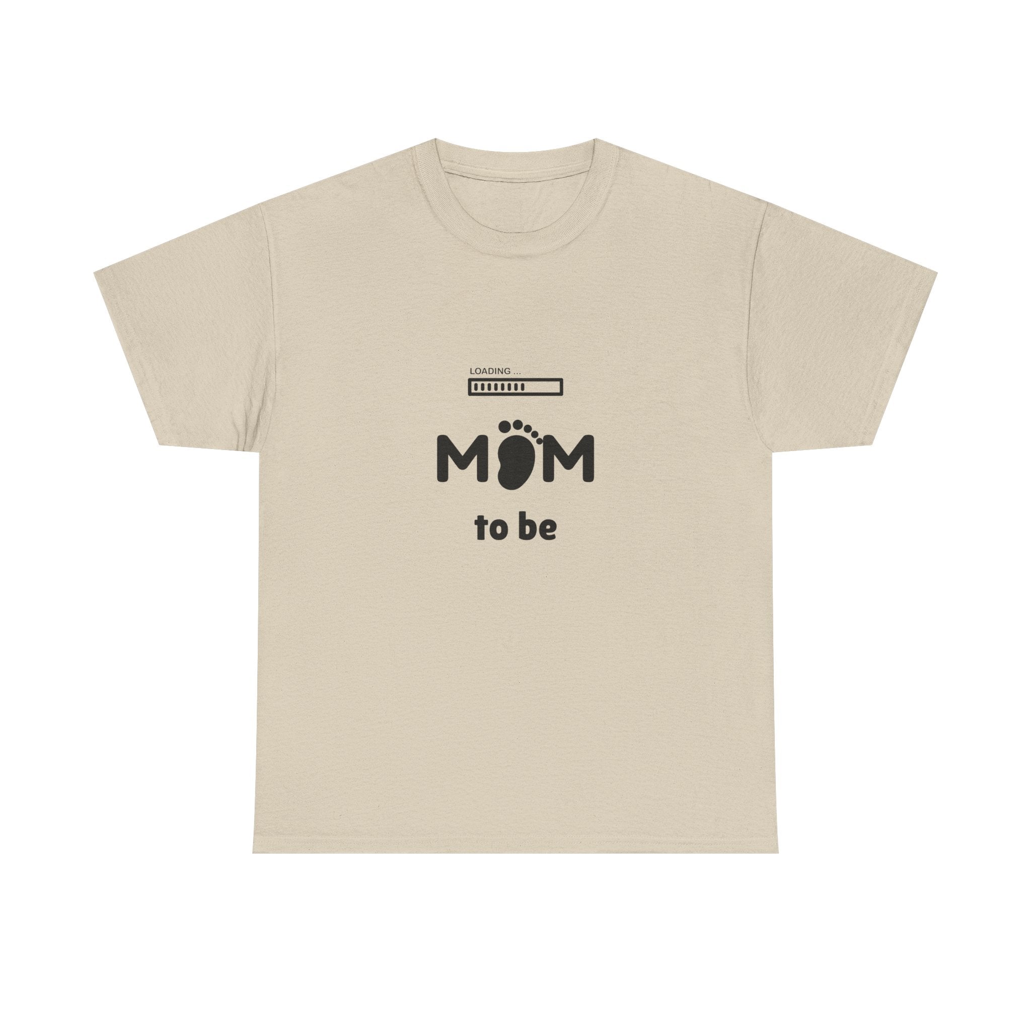 Mom To Be Pregnancy T‑Shirt — Cute 'Mom' with Baby Footprint & Progress Bar