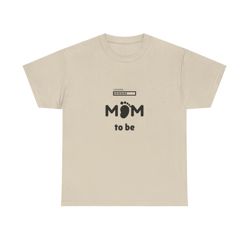 Mom To Be Pregnancy T‑Shirt — Cute 'Mom' with Baby Footprint & Progress Bar