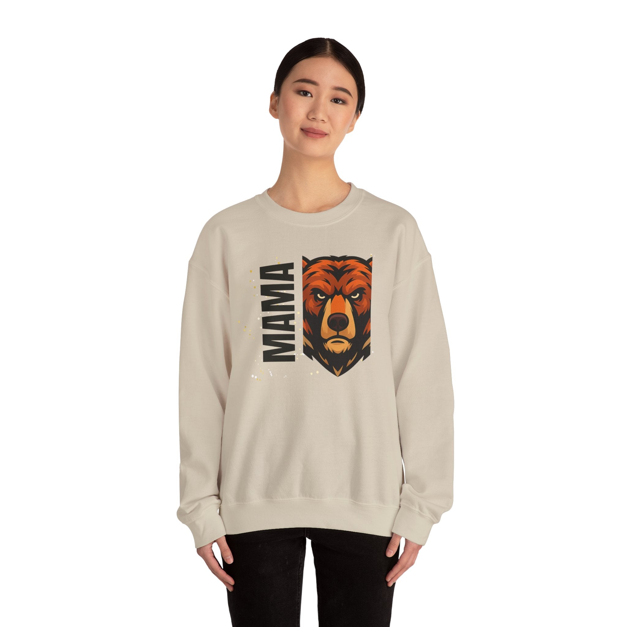 Mama Bear Sweatshirt — Bold Bear Graphic Crewneck for Moms