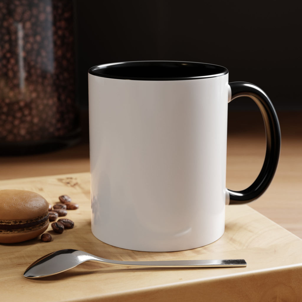 Accent Coffee Mug — 'Born to Protect' Black Accent Ceramic Mug (11oz)