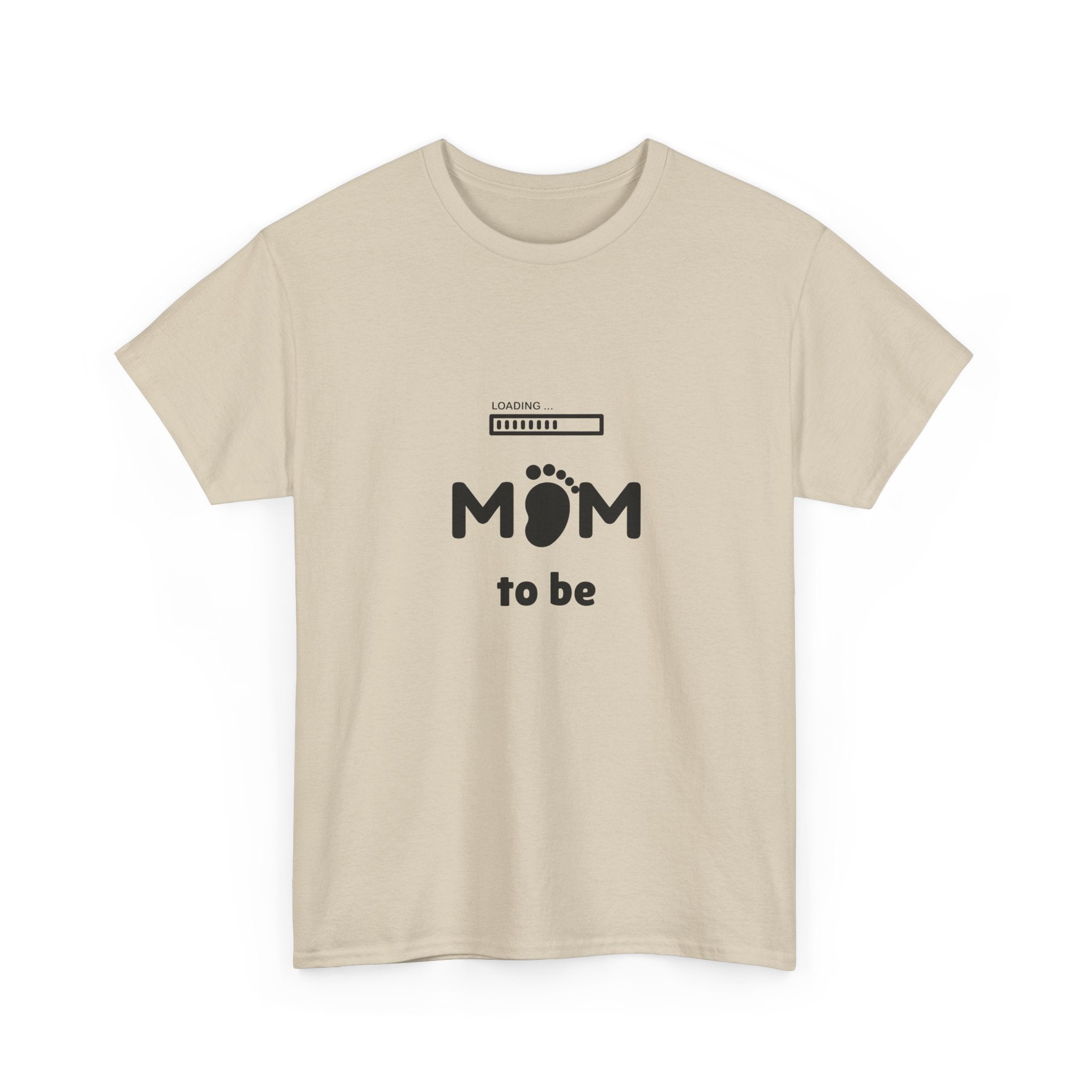 Mom To Be Pregnancy T‑Shirt — Cute 'Mom' with Baby Footprint & Progress Bar