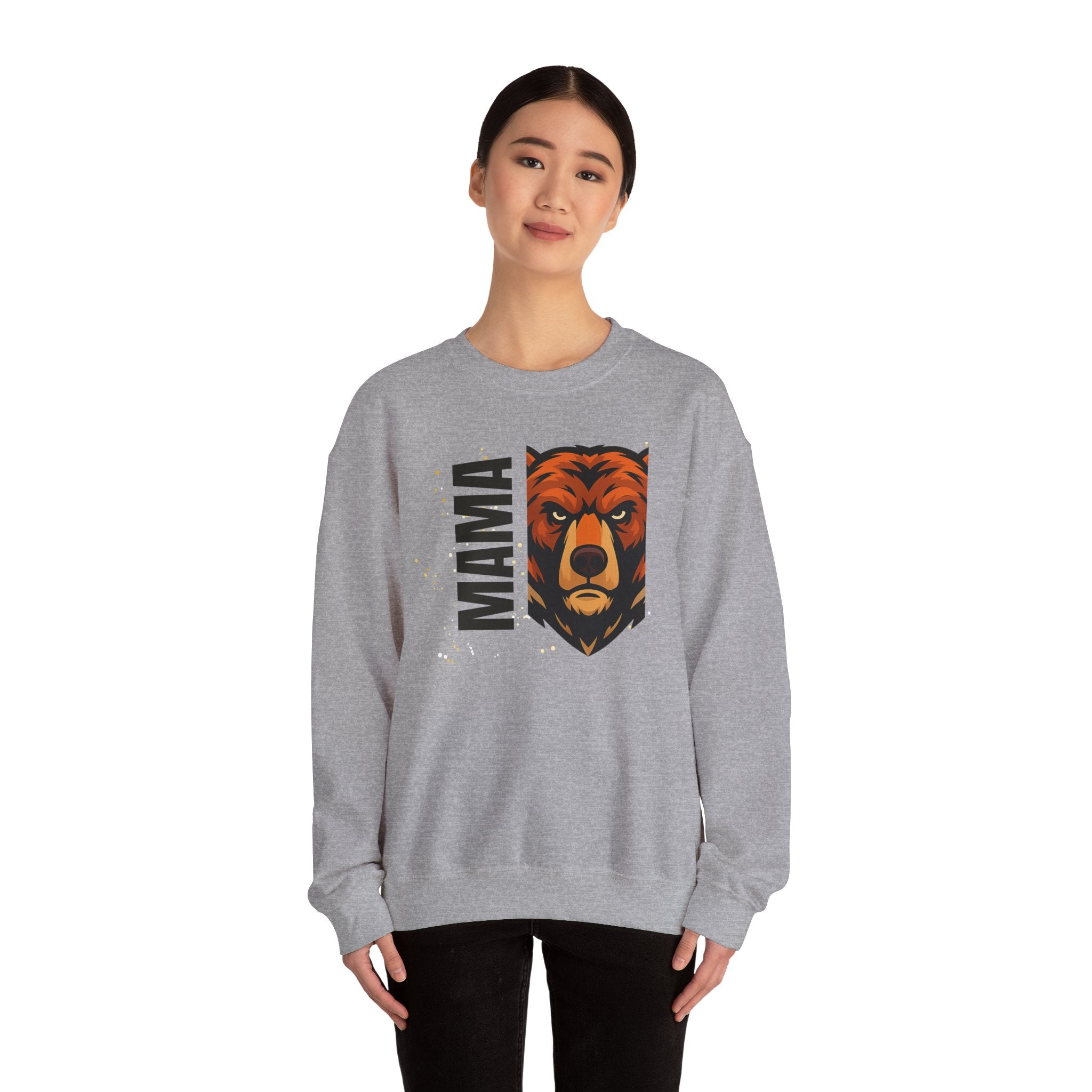Mama Bear Sweatshirt — Bold Bear Graphic Crewneck for Moms
