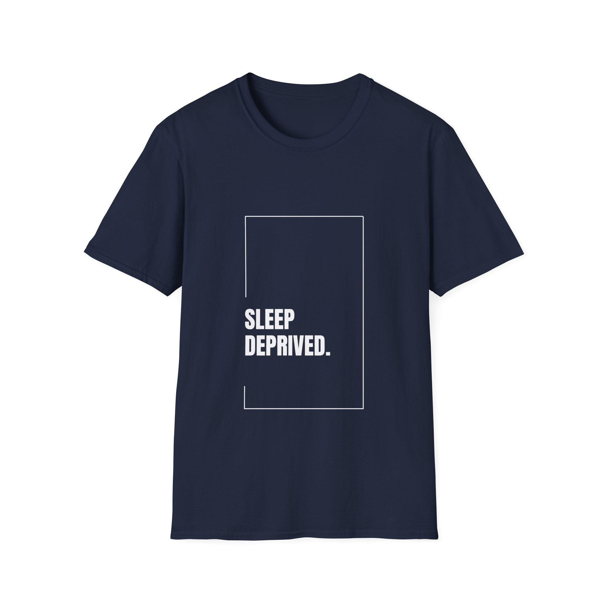 T-Shirt — "Sleep Deprived." Minimalist Graphic Tee for Night Owls