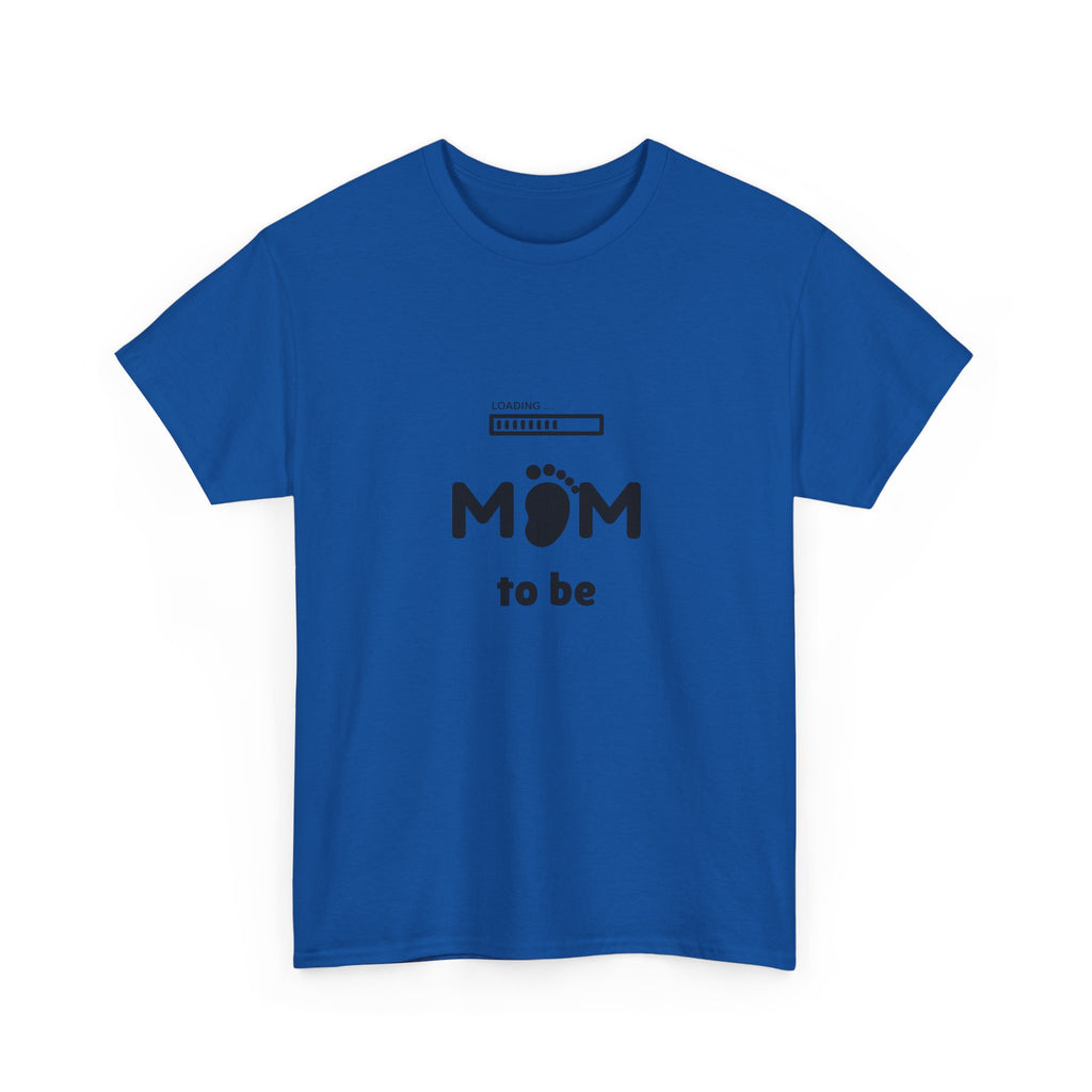 Mom To Be Pregnancy T‑Shirt — Cute 'Mom' with Baby Footprint & Progress Bar