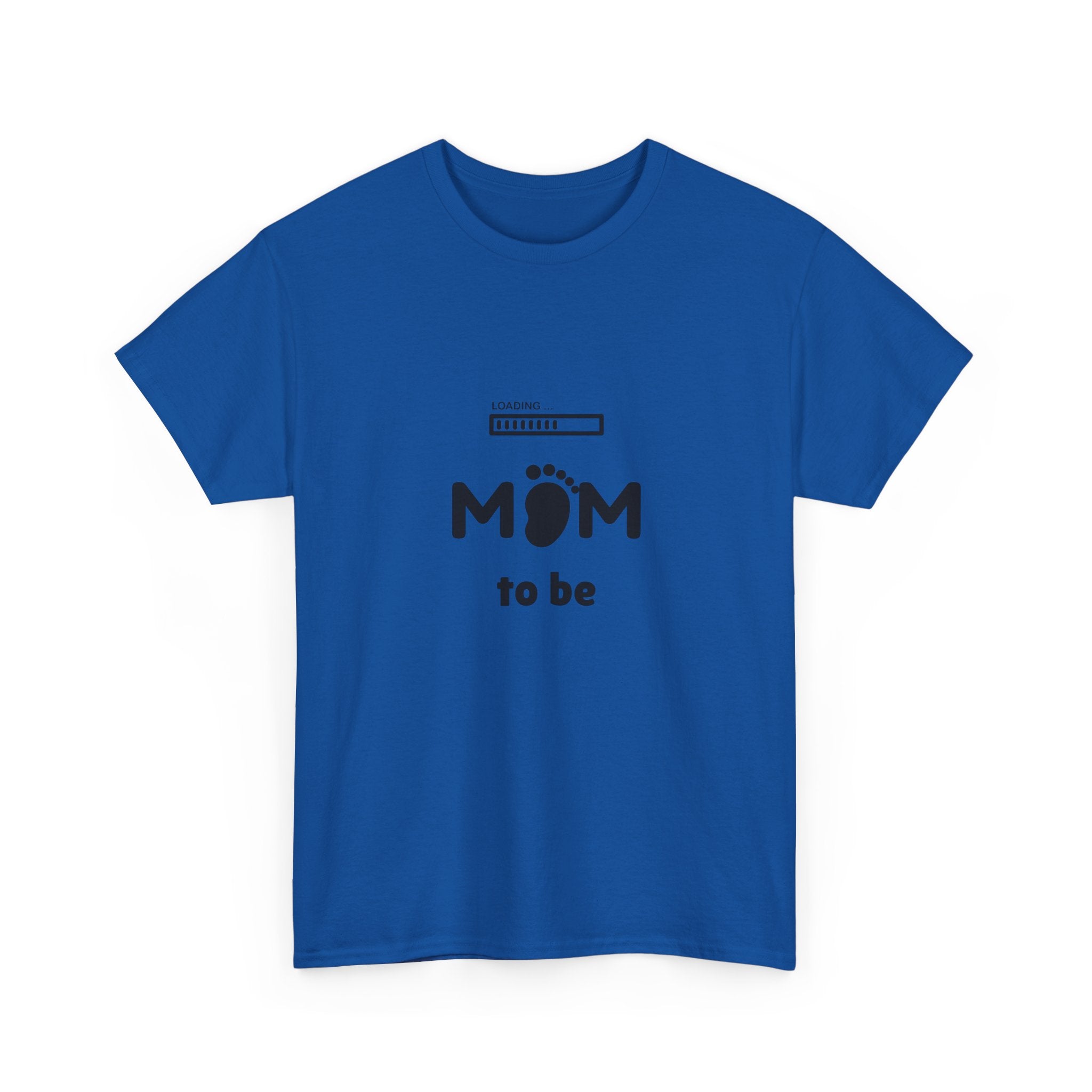 Mom To Be Pregnancy T‑Shirt — Cute 'Mom' with Baby Footprint & Progress Bar