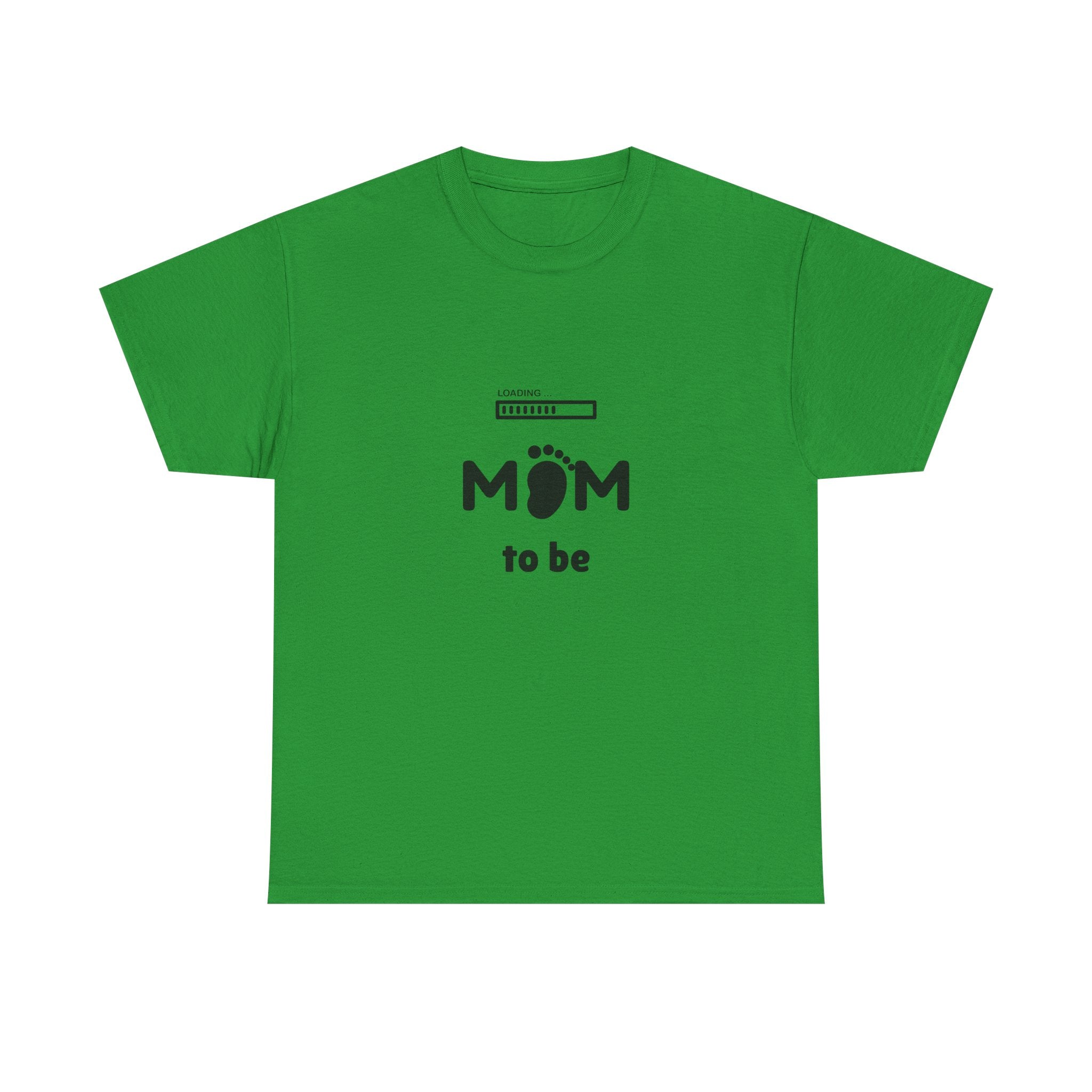 Mom To Be Pregnancy T‑Shirt — Cute 'Mom' with Baby Footprint & Progress Bar