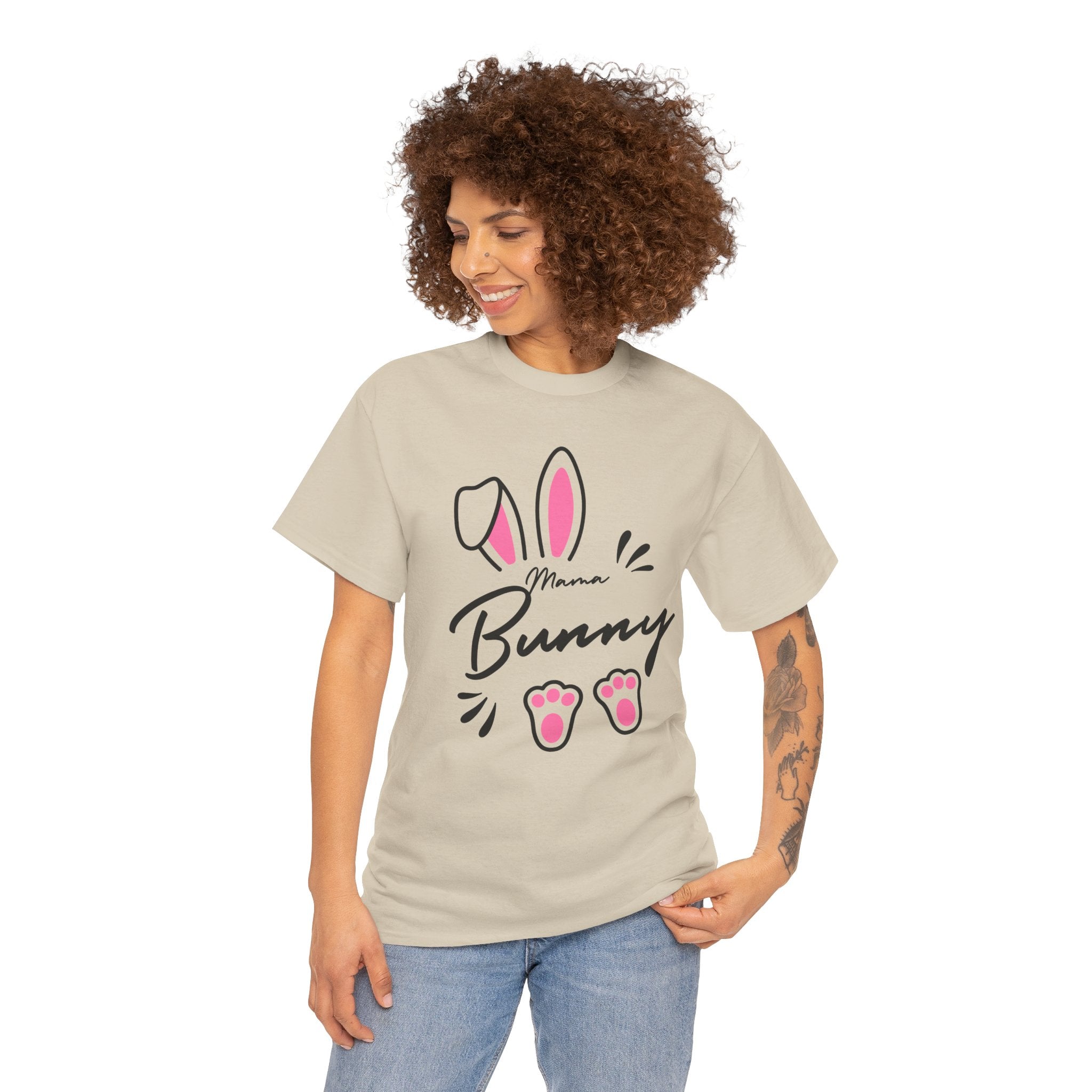 Mama Bunny T-Shirt — Cute Easter Mom Tee with Bunny Ears & Paws