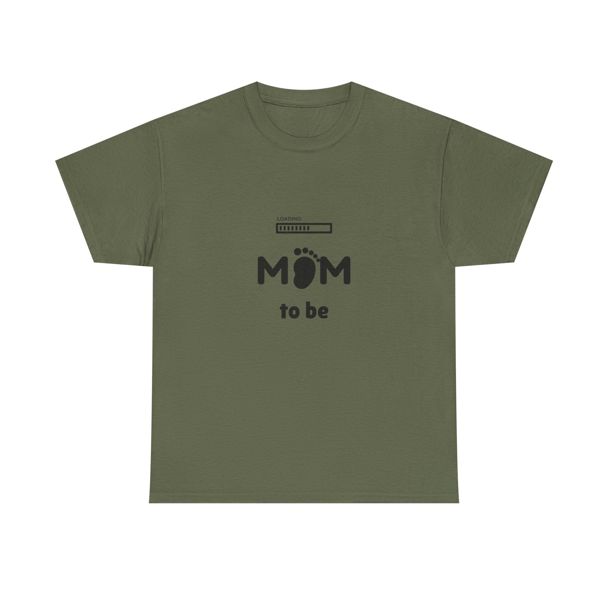 Mom To Be Pregnancy T‑Shirt — Cute 'Mom' with Baby Footprint & Progress Bar