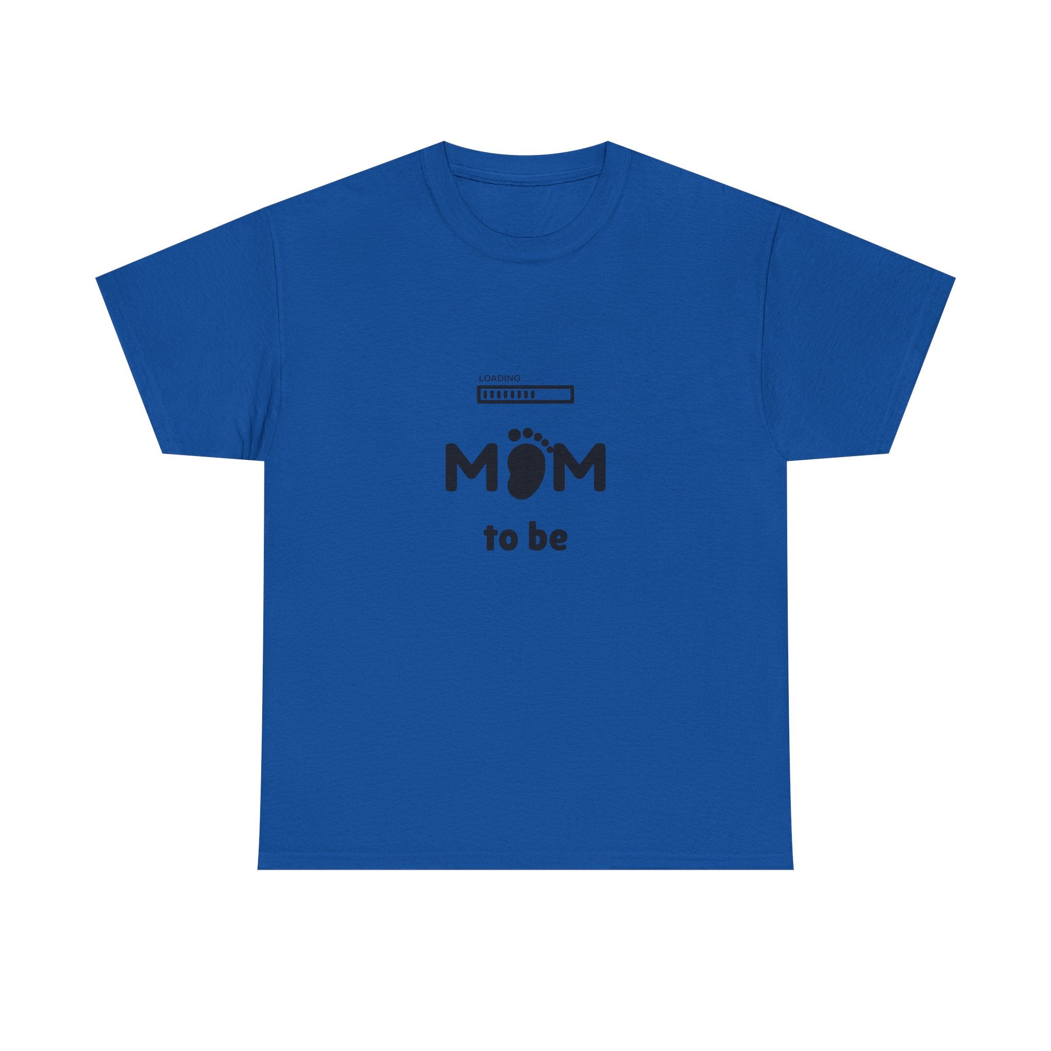 Mom To Be Pregnancy T‑Shirt — Cute 'Mom' with Baby Footprint & Progress Bar