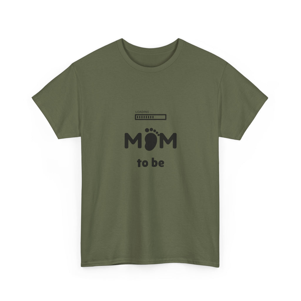 Mom To Be Pregnancy T‑Shirt — Cute 'Mom' with Baby Footprint & Progress Bar