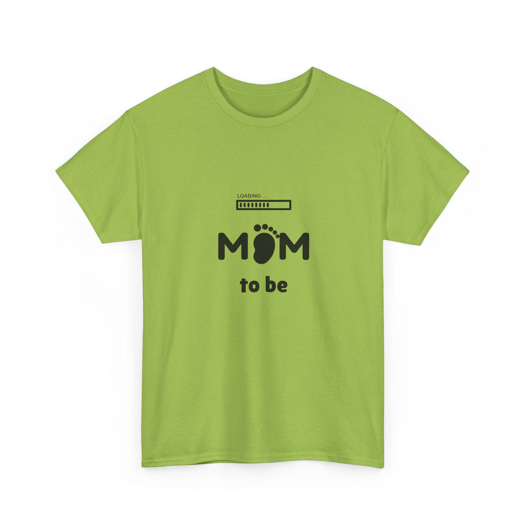 Mom To Be Pregnancy T‑Shirt — Cute 'Mom' with Baby Footprint & Progress Bar