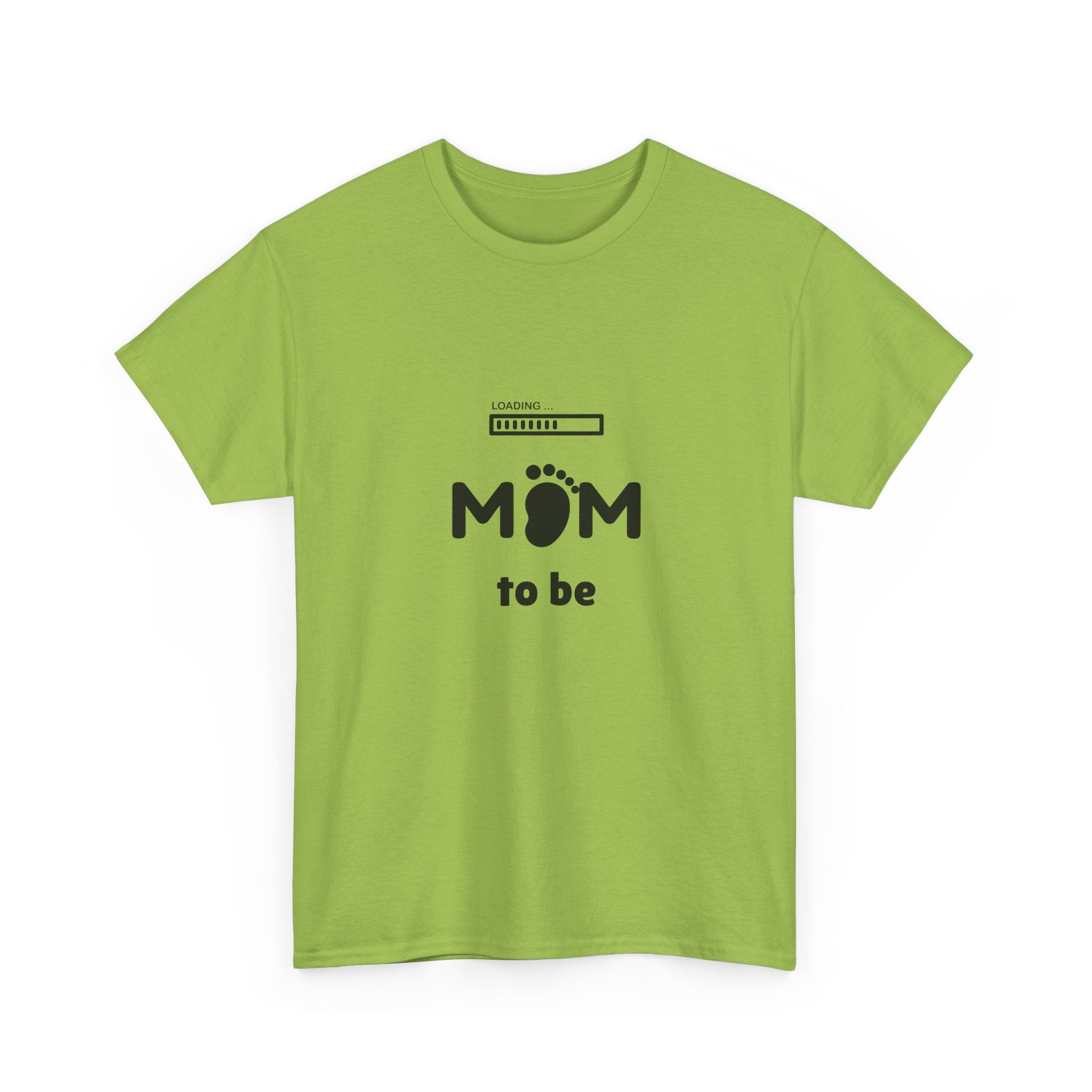Mom To Be Pregnancy T‑Shirt — Cute 'Mom' with Baby Footprint & Progress Bar