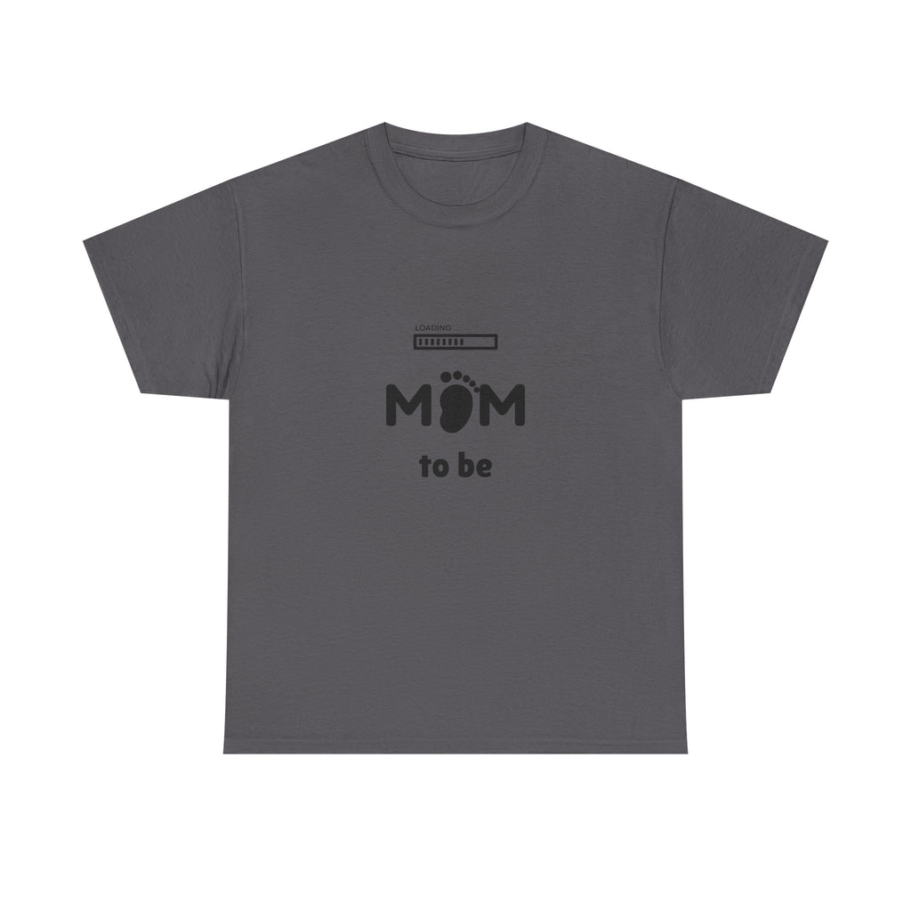 Mom To Be Pregnancy T‑Shirt — Cute 'Mom' with Baby Footprint & Progress Bar