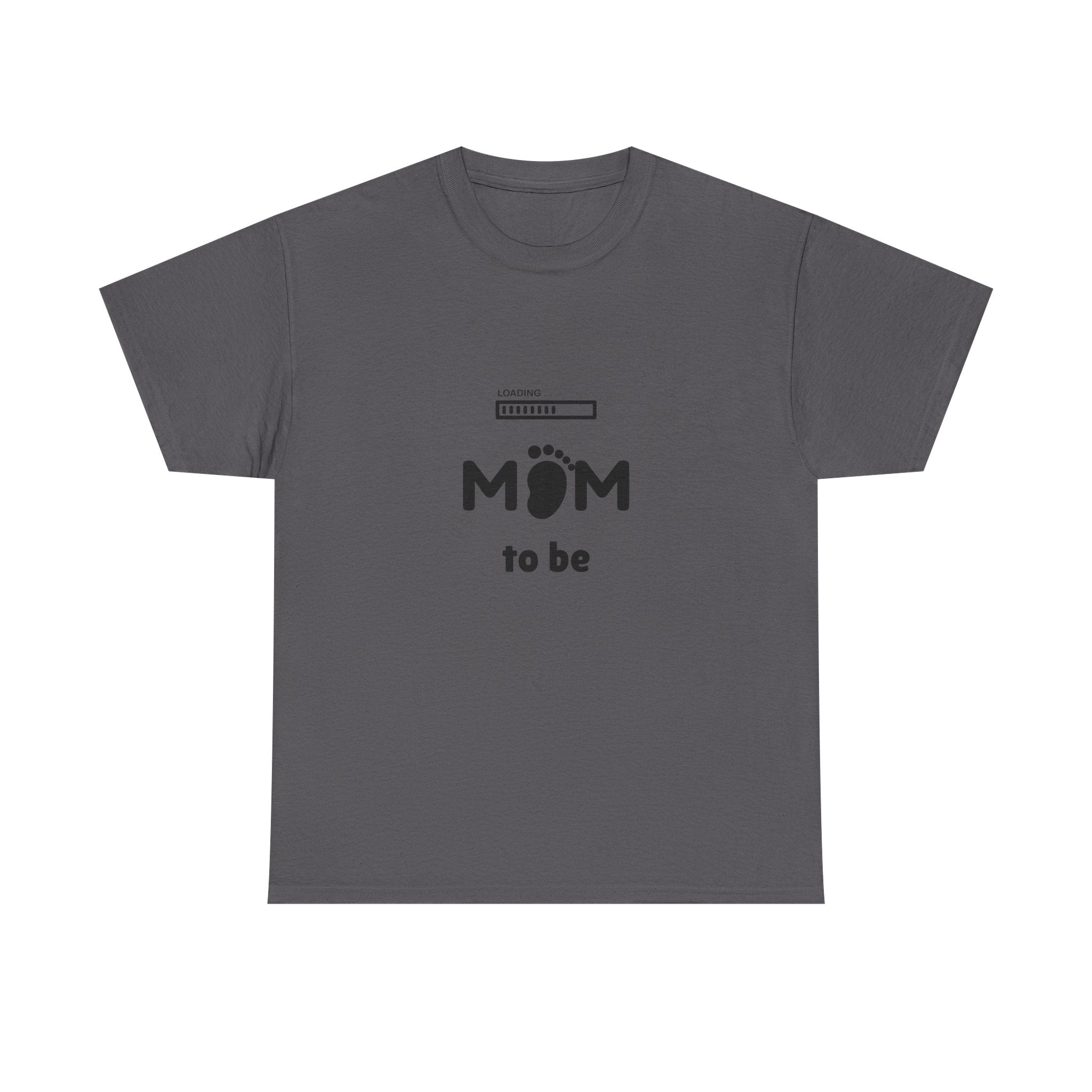 Mom To Be Pregnancy T‑Shirt — Cute 'Mom' with Baby Footprint & Progress Bar