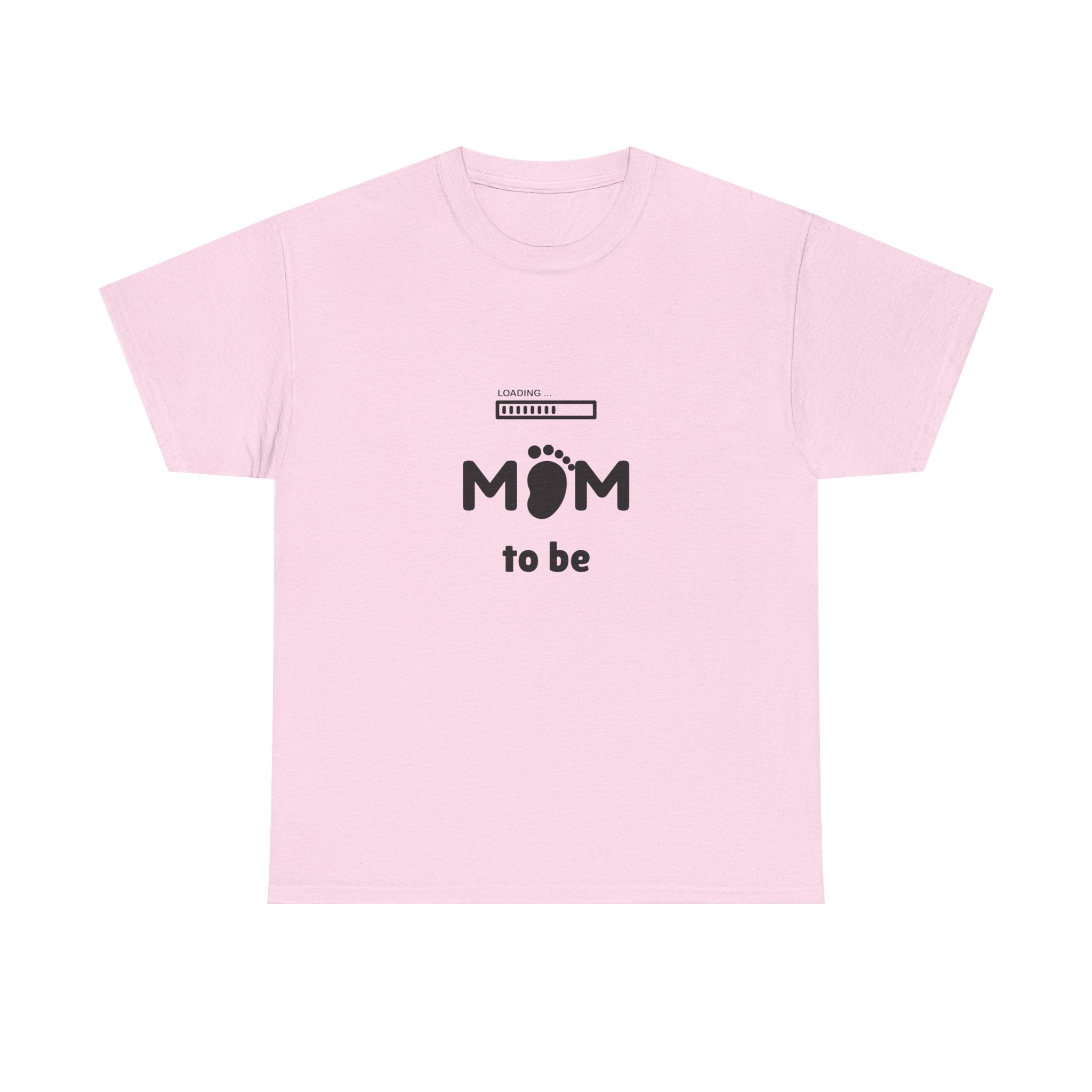 Mom To Be Pregnancy T‑Shirt — Cute 'Mom' with Baby Footprint & Progress Bar