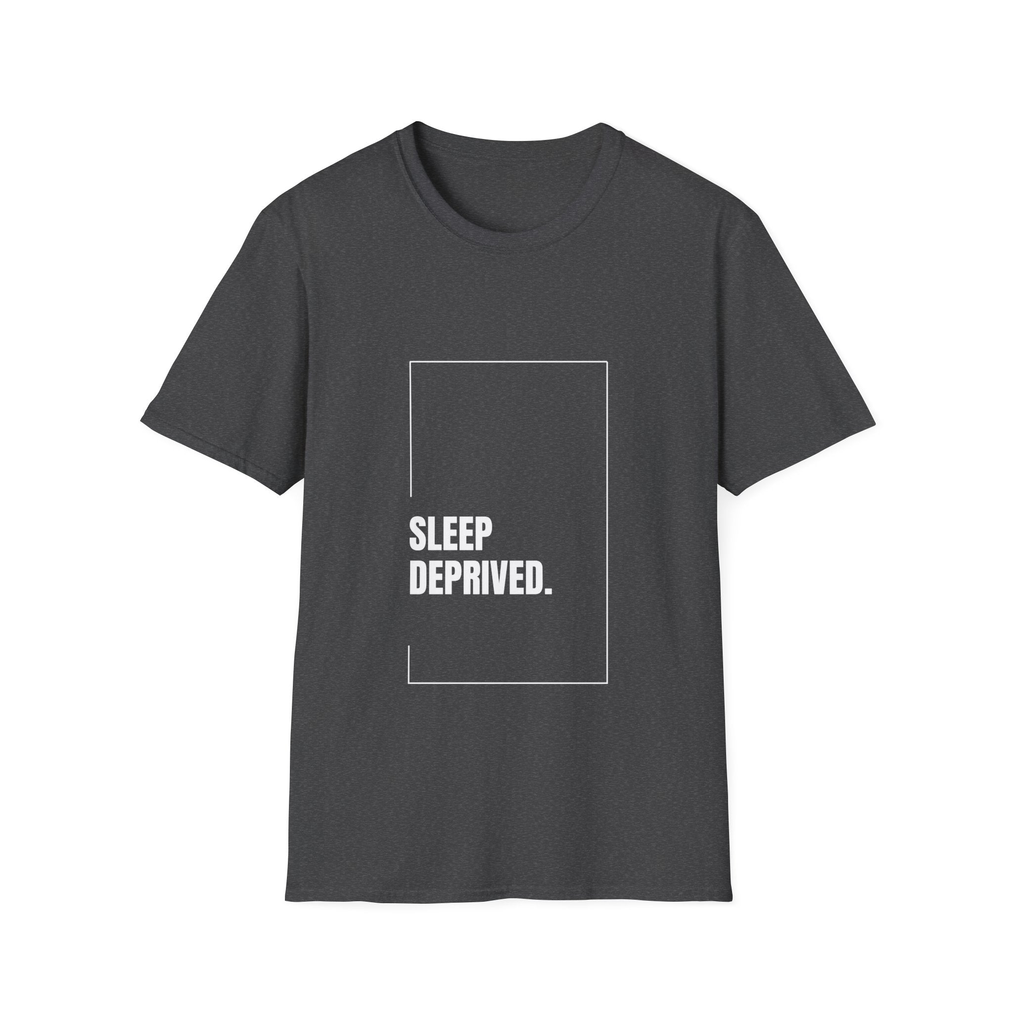 T-Shirt — "Sleep Deprived." Minimalist Graphic Tee for Night Owls