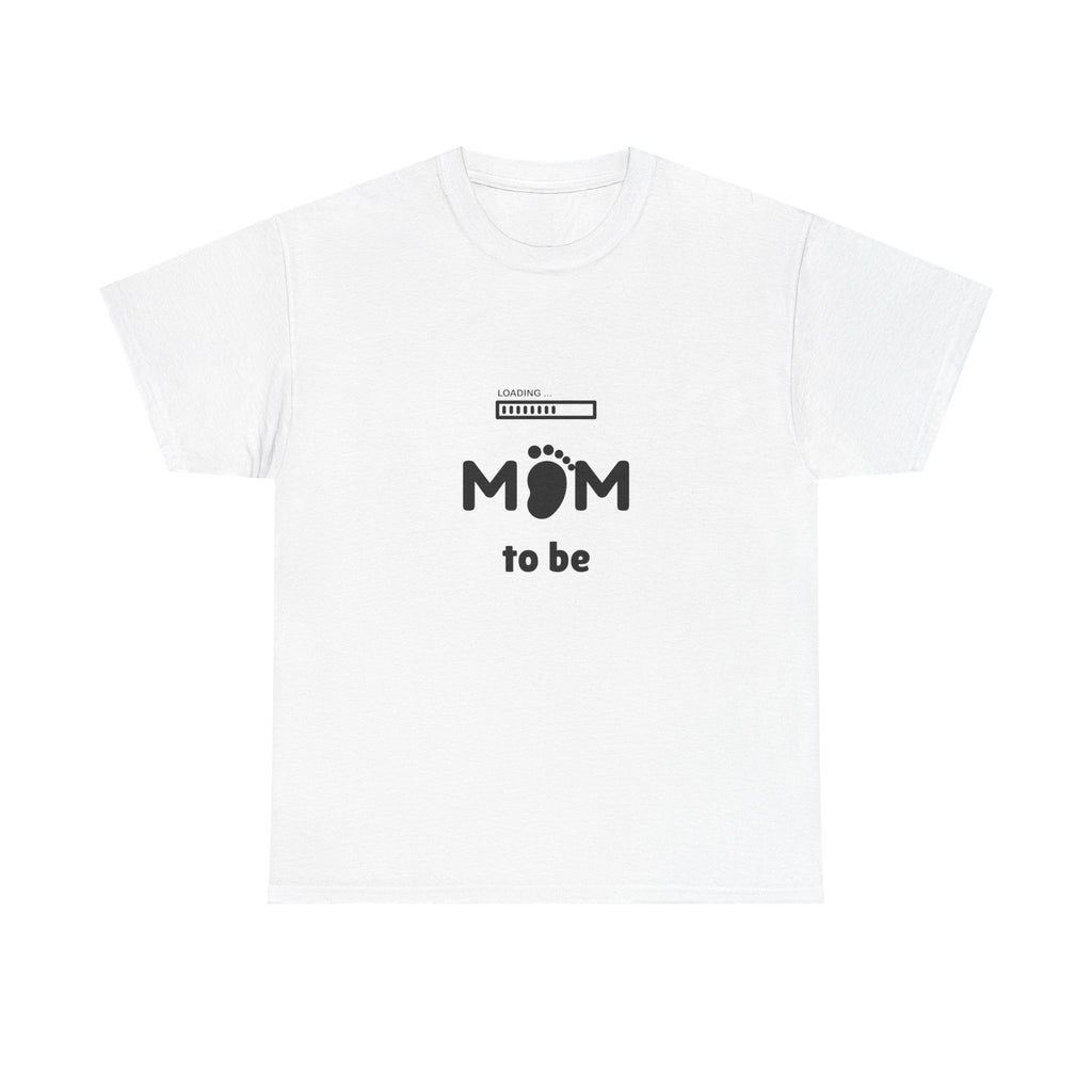 Mom To Be Pregnancy T‑Shirt — Cute 'Mom' with Baby Footprint & Progress Bar