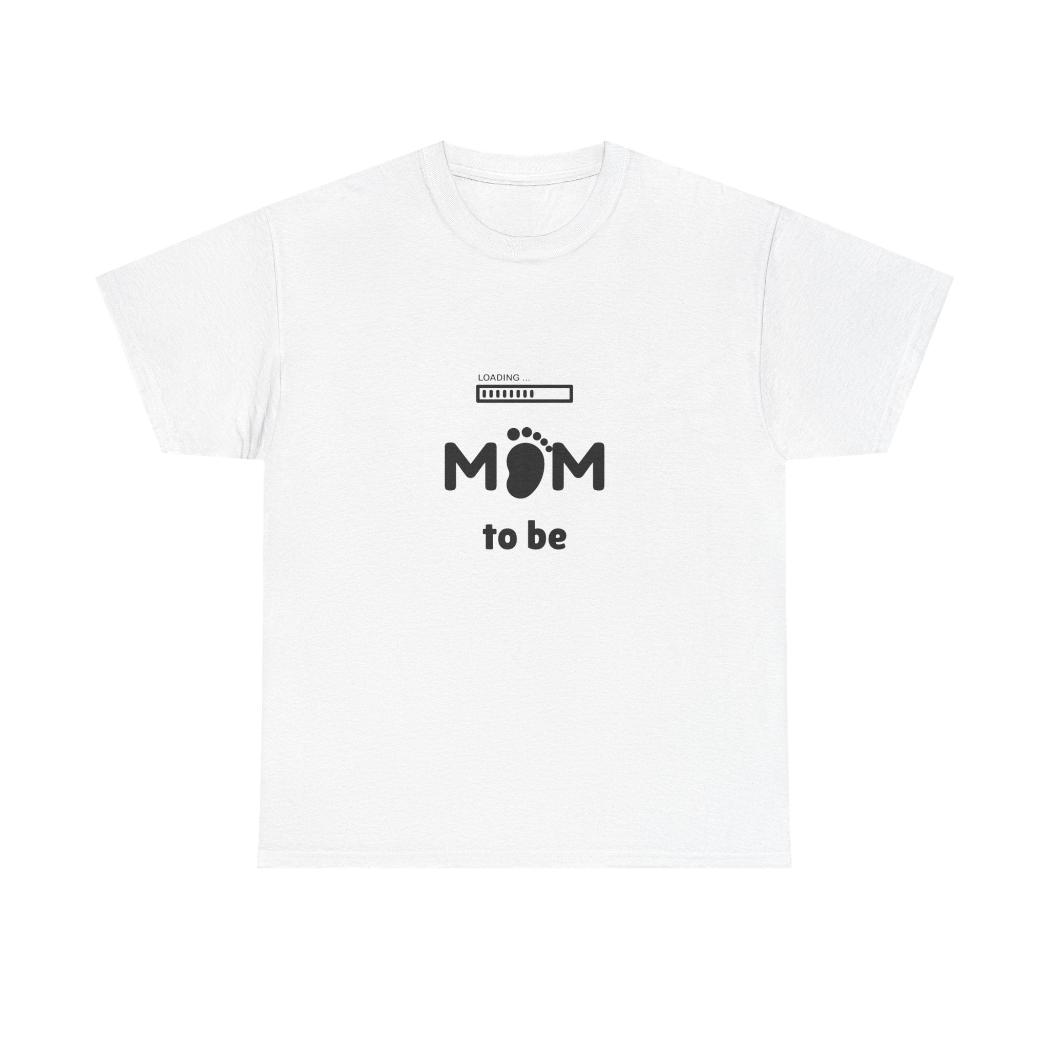 Mom To Be Pregnancy T‑Shirt — Cute 'Mom' with Baby Footprint & Progress Bar