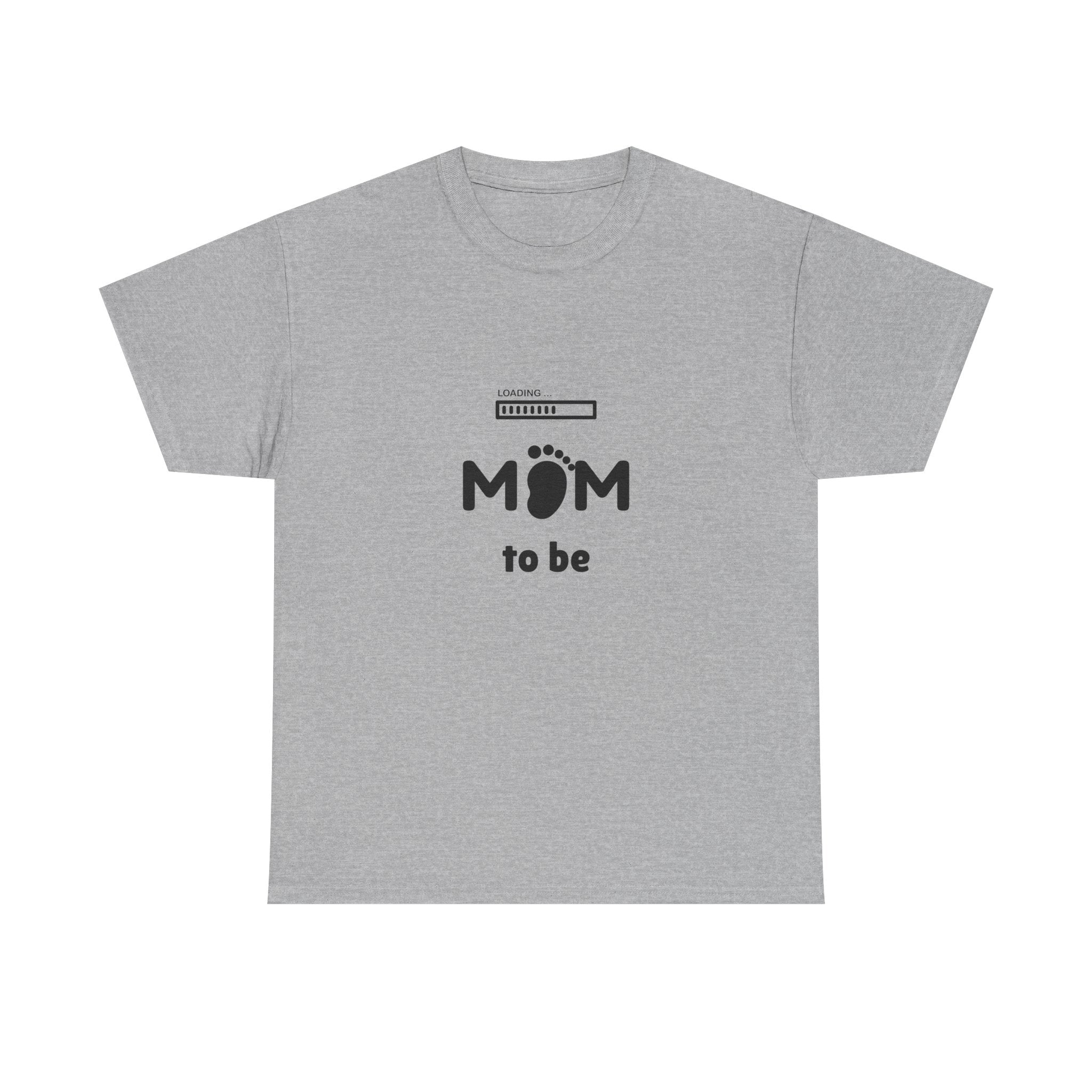 Mom To Be Pregnancy T‑Shirt — Cute 'Mom' with Baby Footprint & Progress Bar