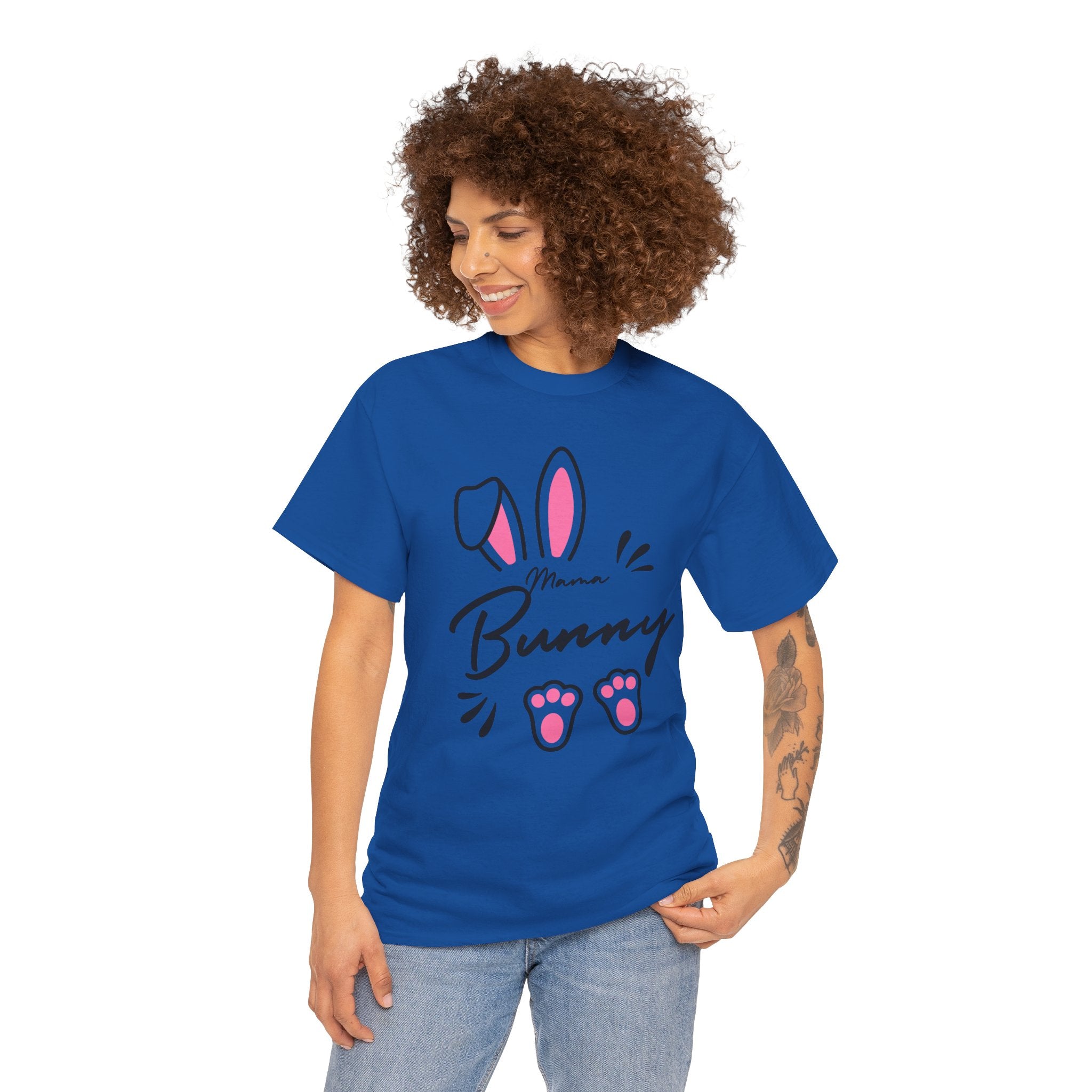 Mama Bunny T-Shirt — Cute Easter Mom Tee with Bunny Ears & Paws