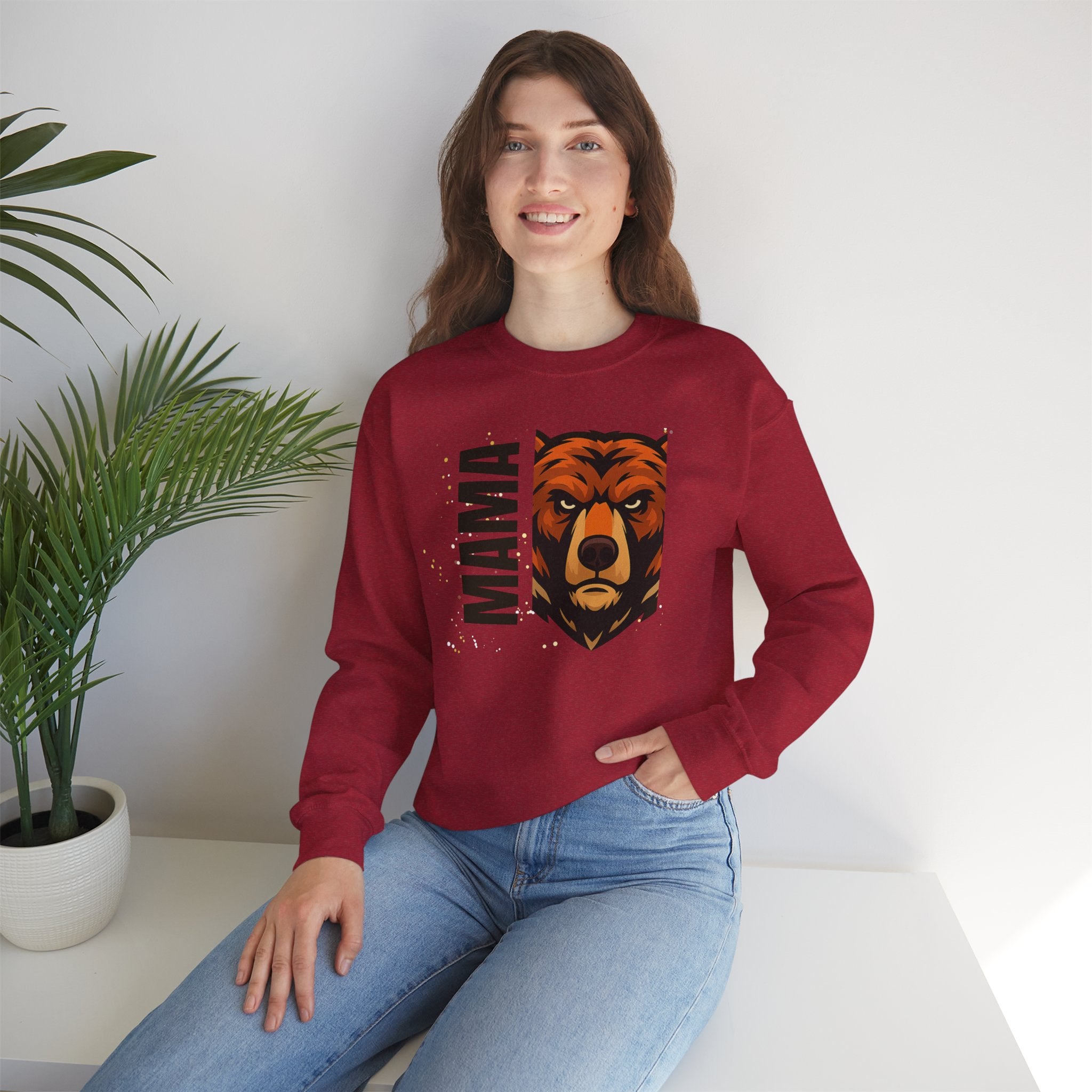 Mama Bear Sweatshirt — Bold Bear Graphic Crewneck for Moms