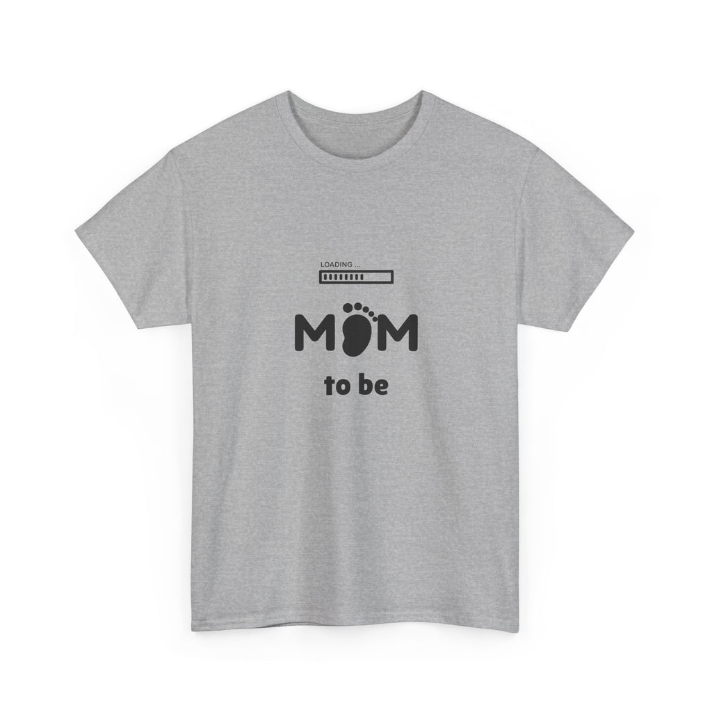 Mom To Be Pregnancy T‑Shirt — Cute 'Mom' with Baby Footprint & Progress Bar