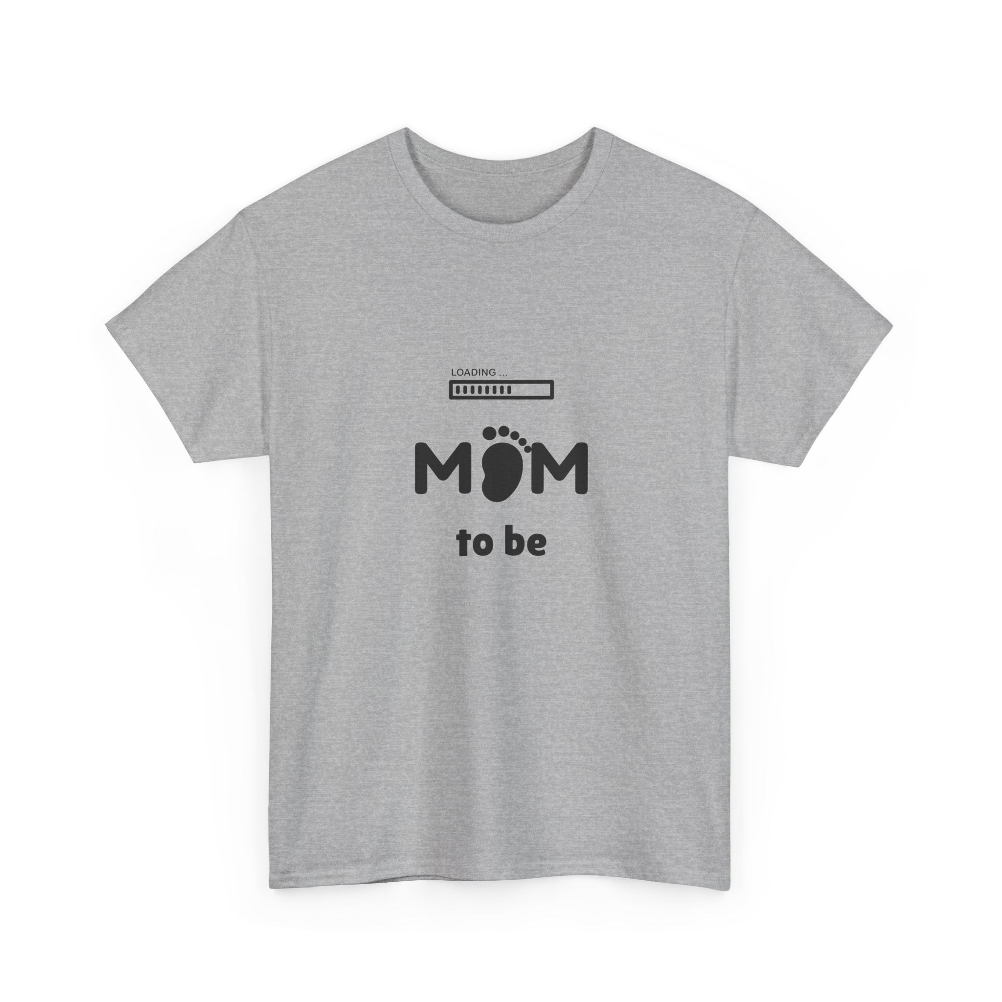 Mom To Be Pregnancy T‑Shirt — Cute 'Mom' with Baby Footprint & Progress Bar