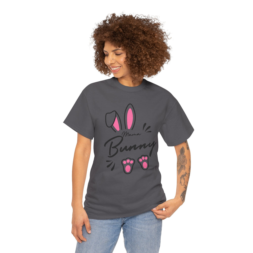 Mama Bunny T-Shirt — Cute Easter Mom Tee with Bunny Ears & Paws