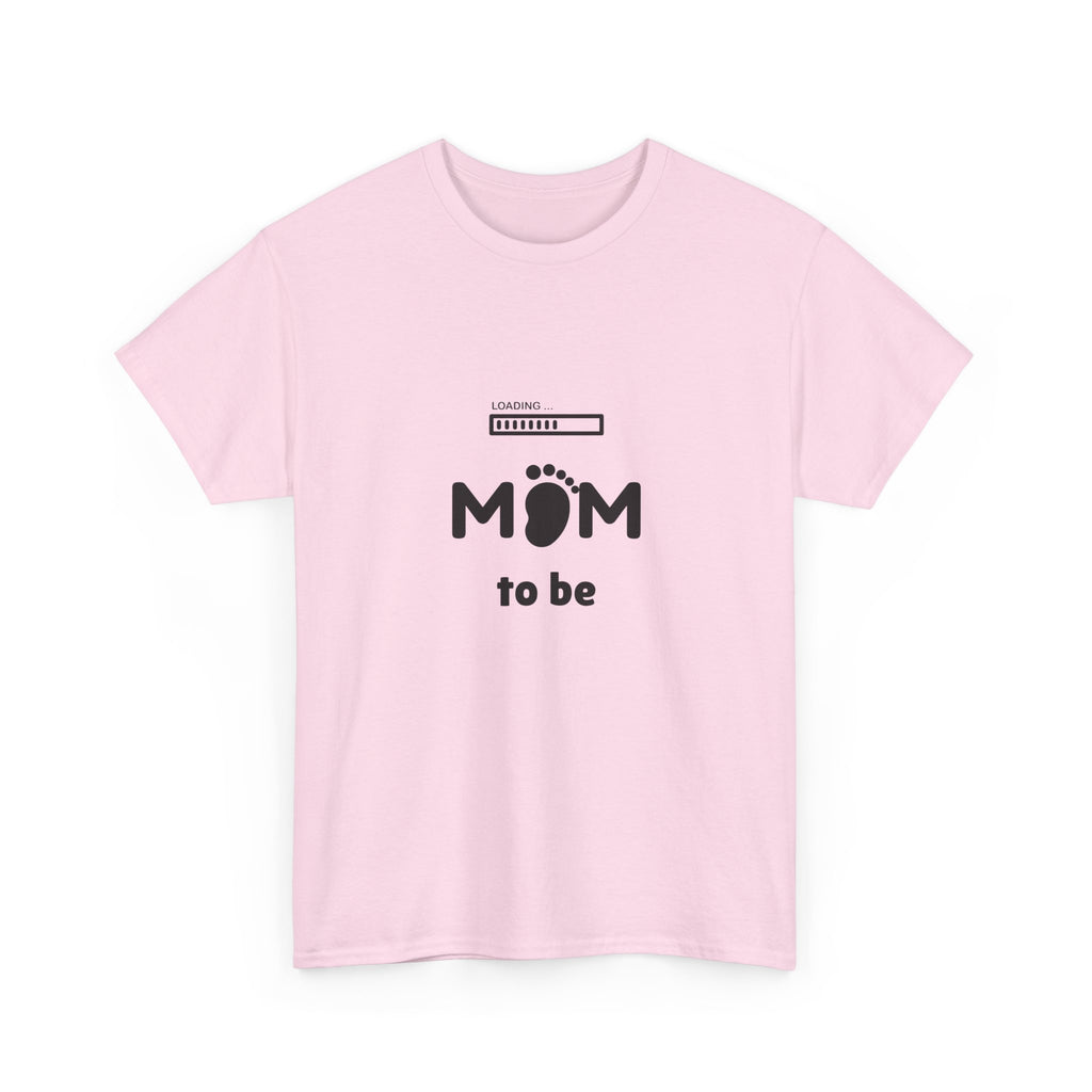 Mom To Be Pregnancy T‑Shirt — Cute 'Mom' with Baby Footprint & Progress Bar