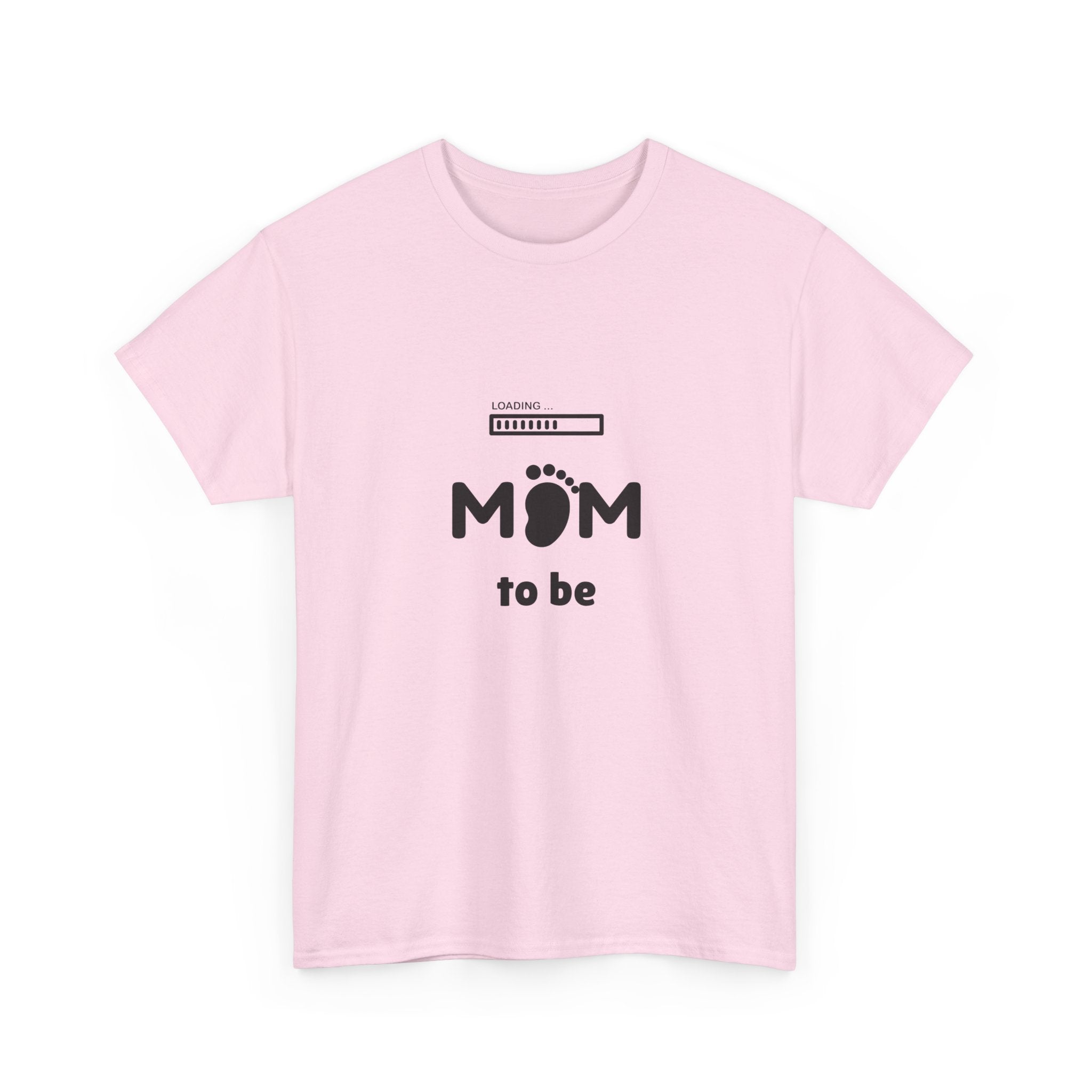 Mom To Be Pregnancy T‑Shirt — Cute 'Mom' with Baby Footprint & Progress Bar