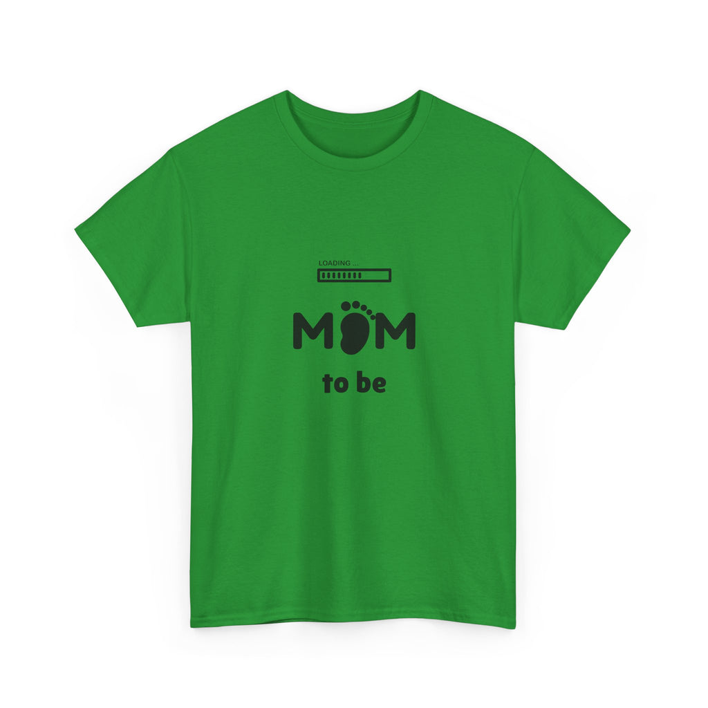 Mom To Be Pregnancy T‑Shirt — Cute 'Mom' with Baby Footprint & Progress Bar