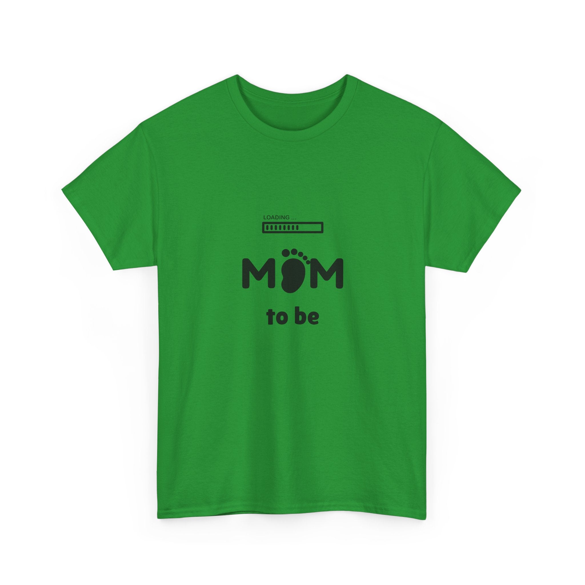 Mom To Be Pregnancy T‑Shirt — Cute 'Mom' with Baby Footprint & Progress Bar