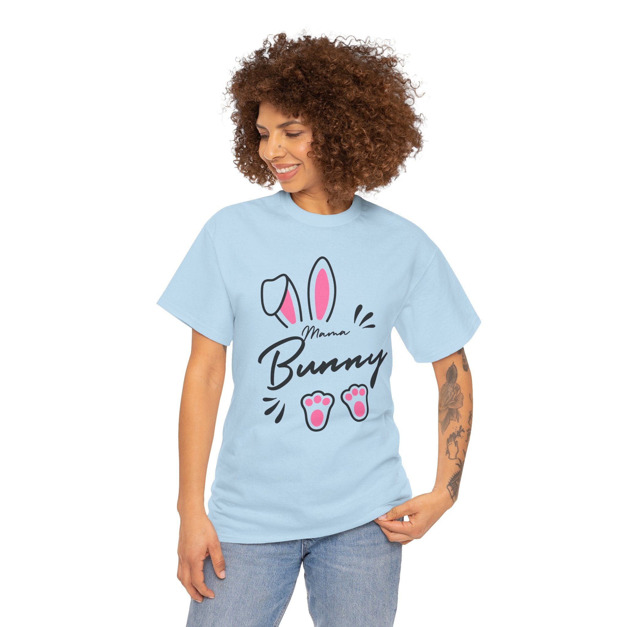 Mama Bunny T-Shirt — Cute Easter Mom Tee with Bunny Ears & Paws