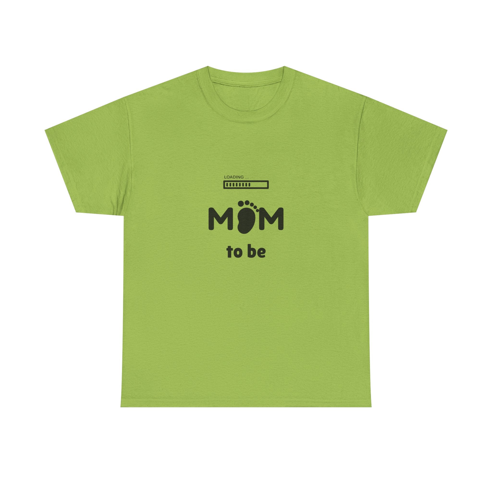 Mom To Be Pregnancy T‑Shirt — Cute 'Mom' with Baby Footprint & Progress Bar