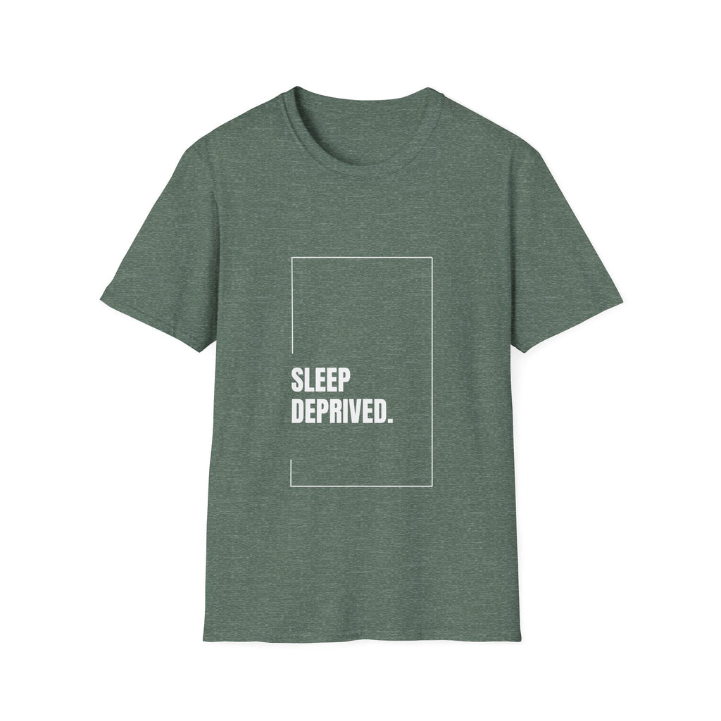 T-Shirt — "Sleep Deprived." Minimalist Graphic Tee for Night Owls