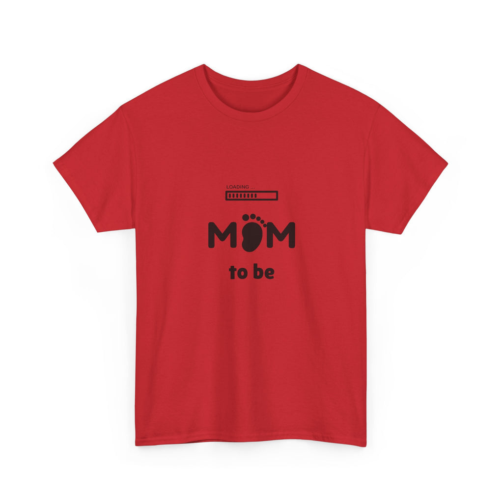 Mom To Be Pregnancy T‑Shirt — Cute 'Mom' with Baby Footprint & Progress Bar