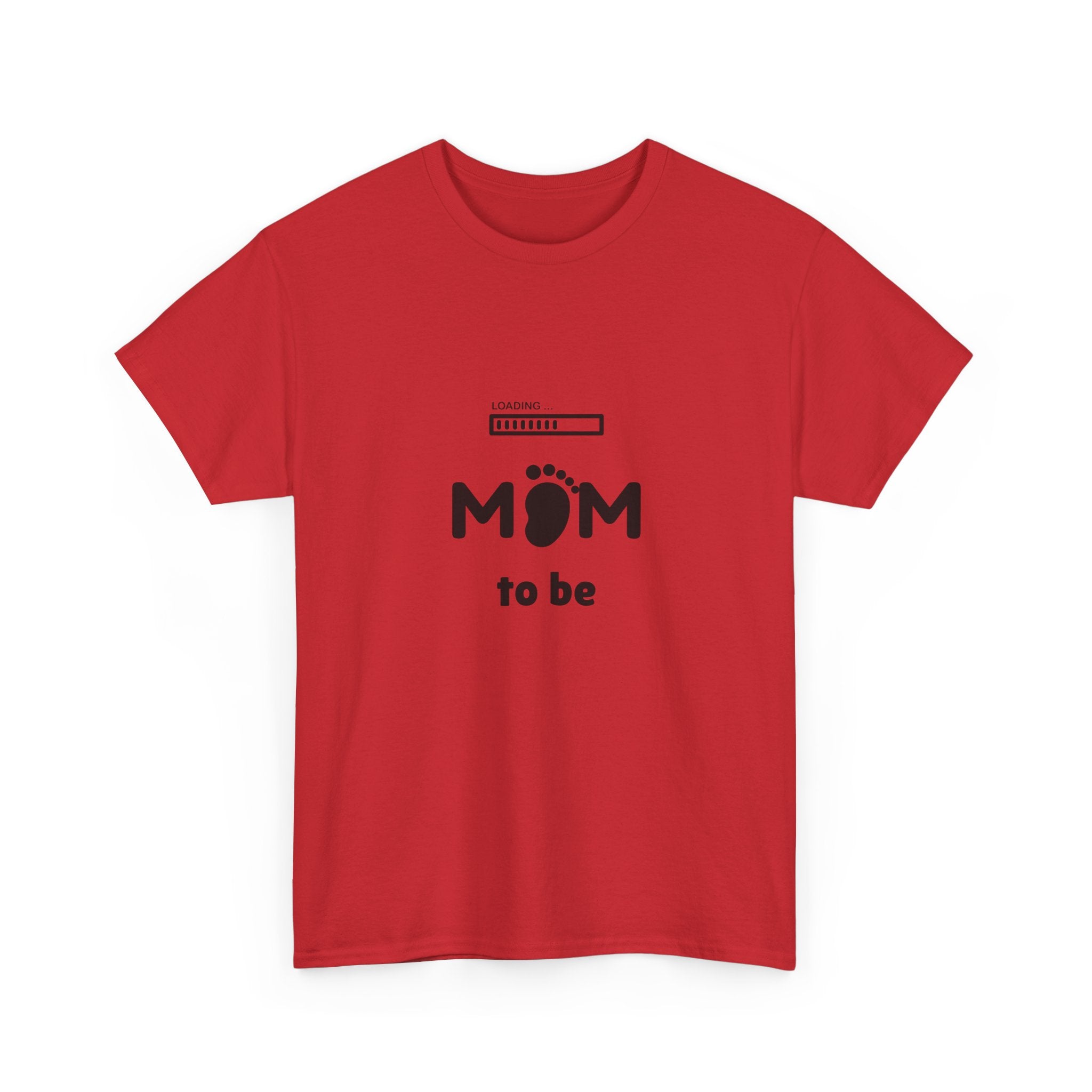 Mom To Be Pregnancy T‑Shirt — Cute 'Mom' with Baby Footprint & Progress Bar
