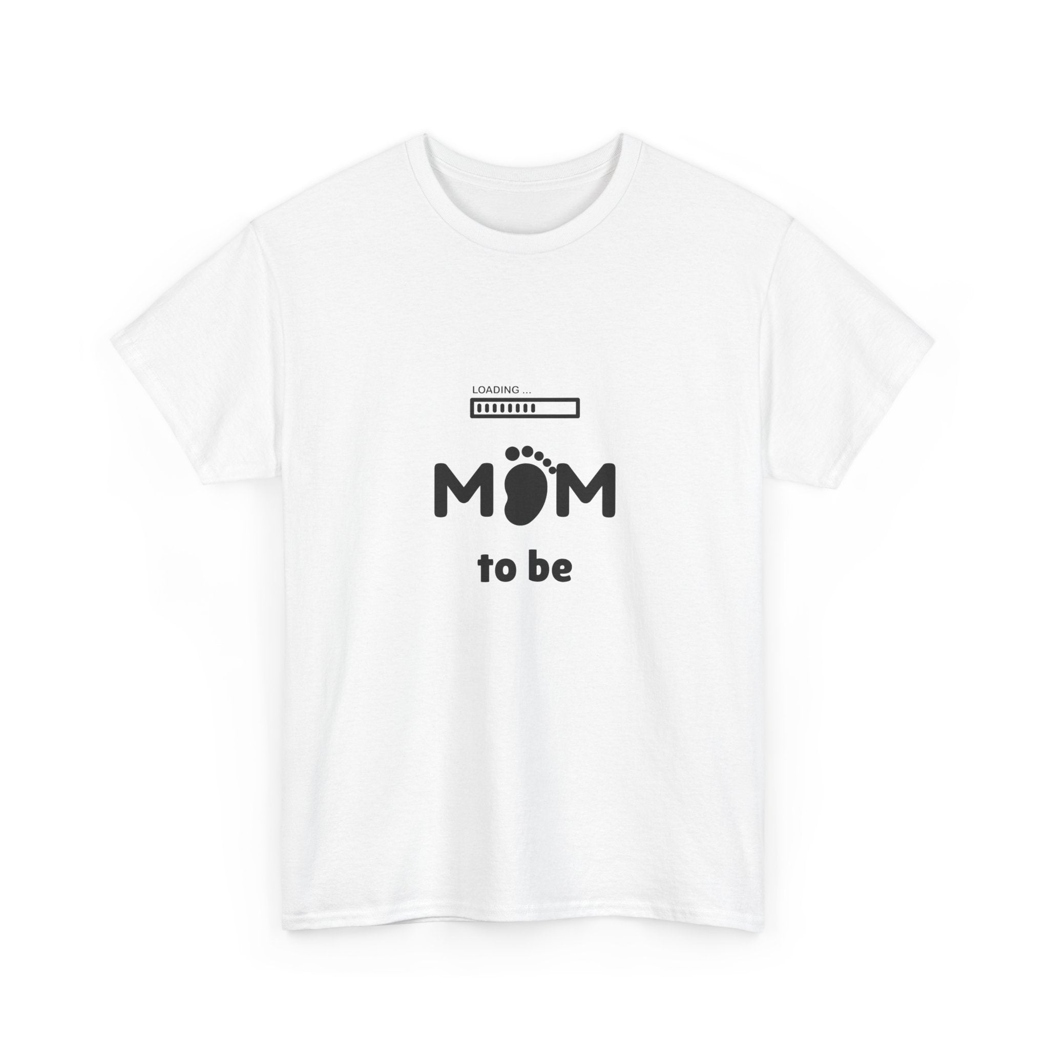 Mom To Be Pregnancy T‑Shirt — Cute 'Mom' with Baby Footprint & Progress Bar