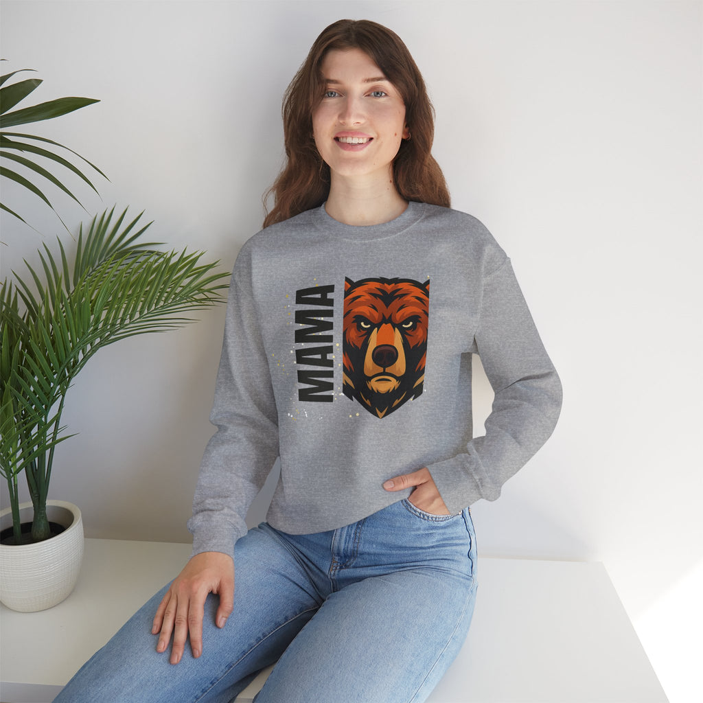 Mama Bear Sweatshirt — Bold Bear Graphic Crewneck for Moms