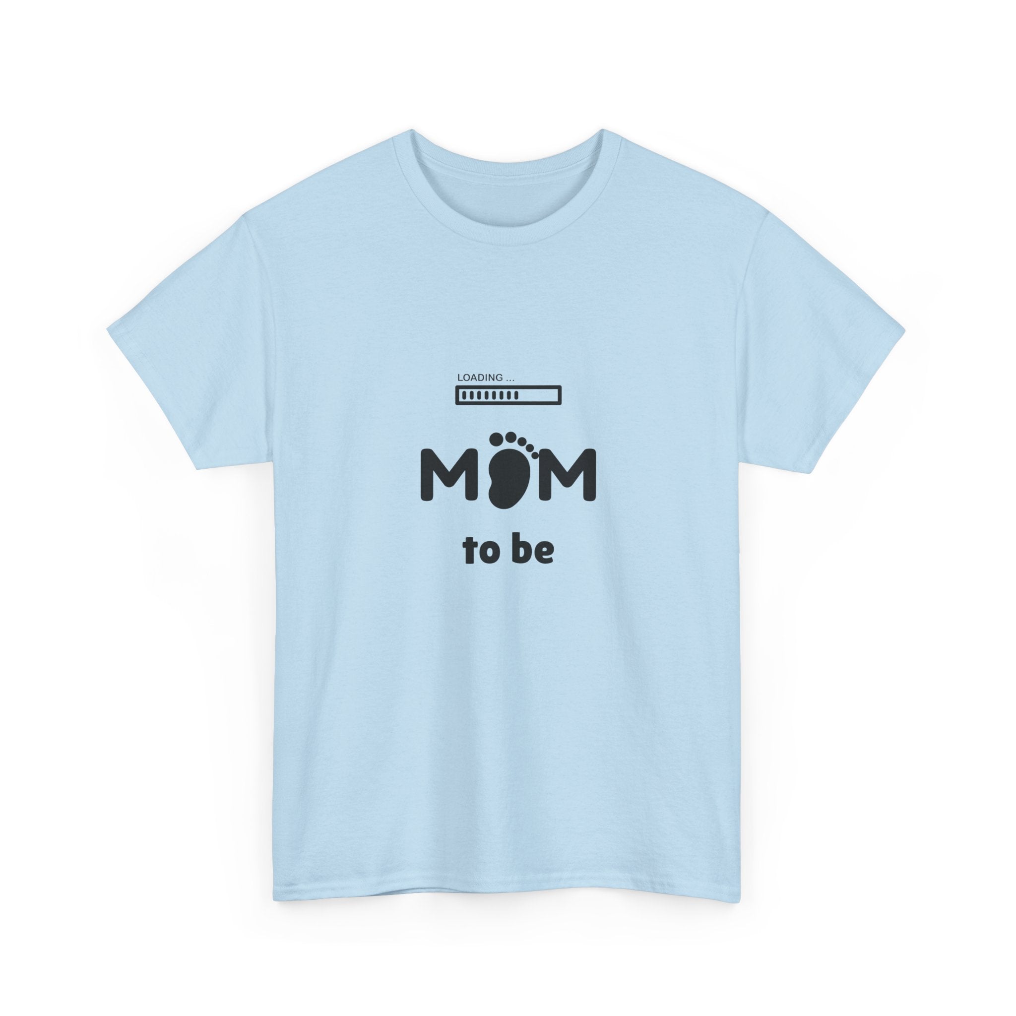 Mom To Be Pregnancy T‑Shirt — Cute 'Mom' with Baby Footprint & Progress Bar