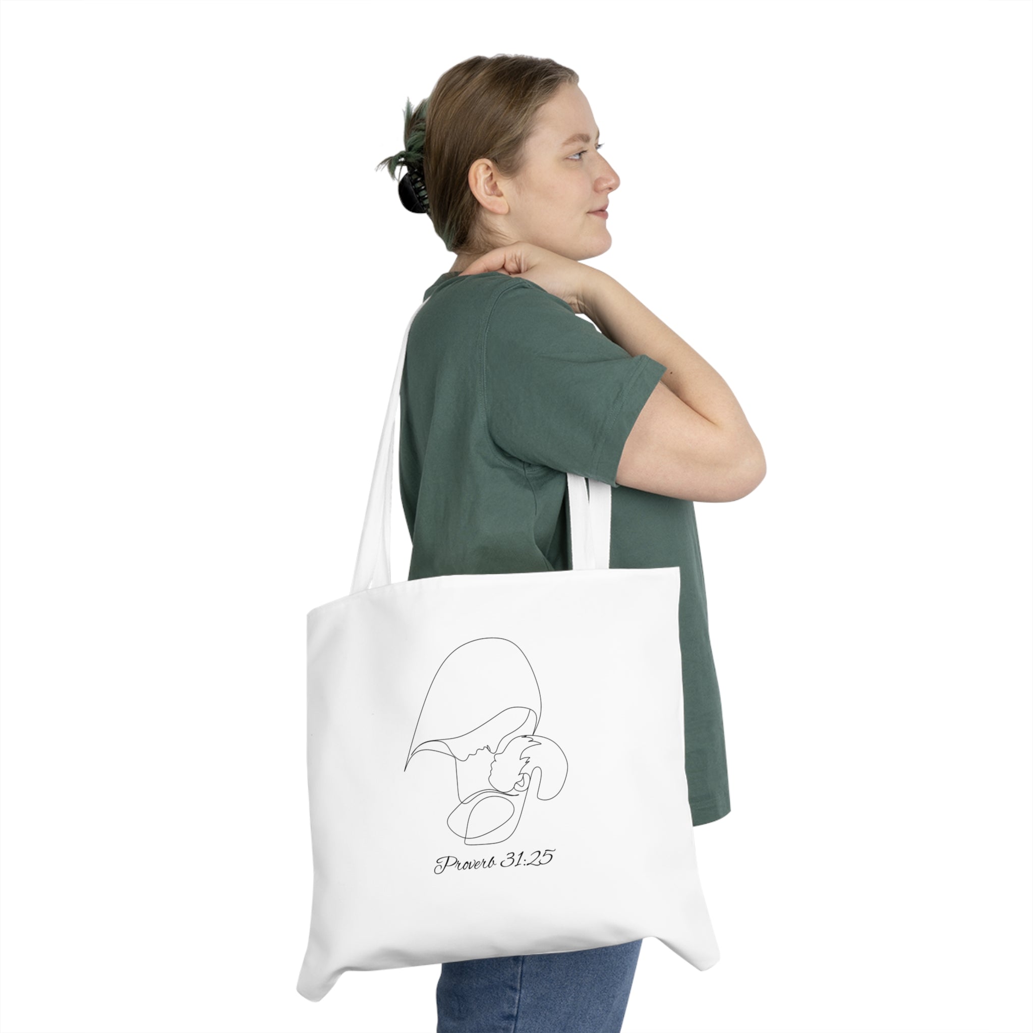 Mom & Newborn Scripture Shoulder Tote Bag
