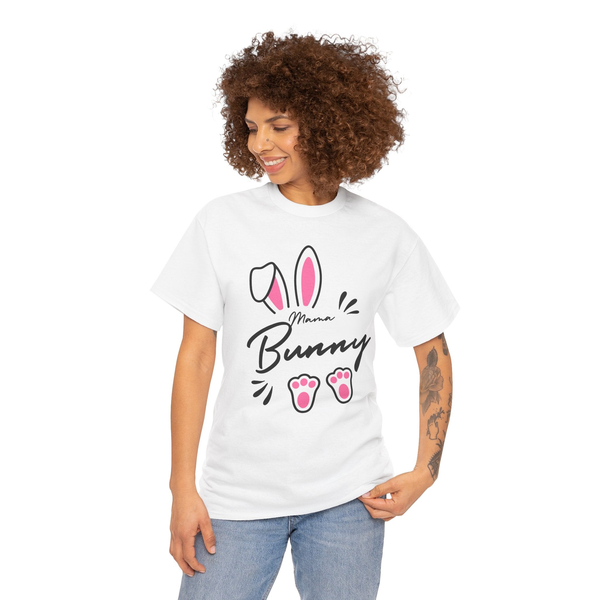 Mama Bunny T-Shirt — Cute Easter Mom Tee with Bunny Ears & Paws