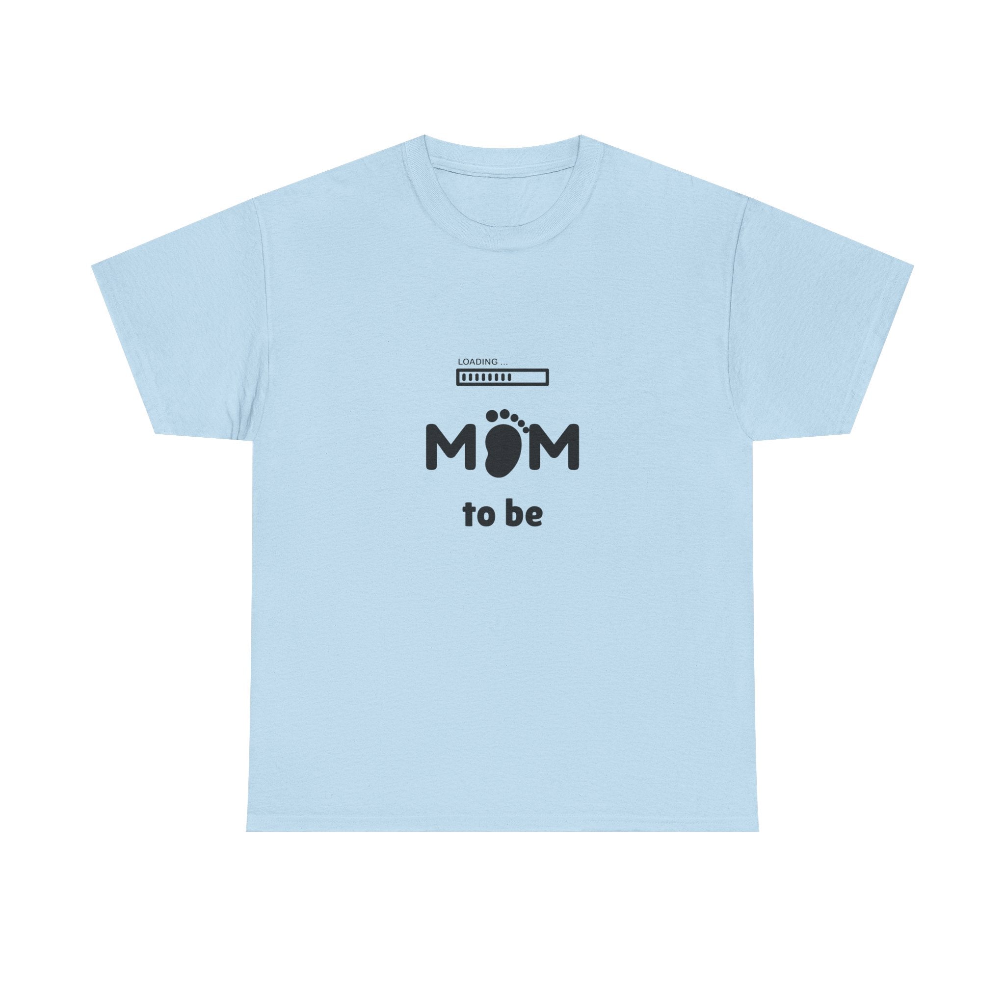 Mom To Be Pregnancy T‑Shirt — Cute 'Mom' with Baby Footprint & Progress Bar
