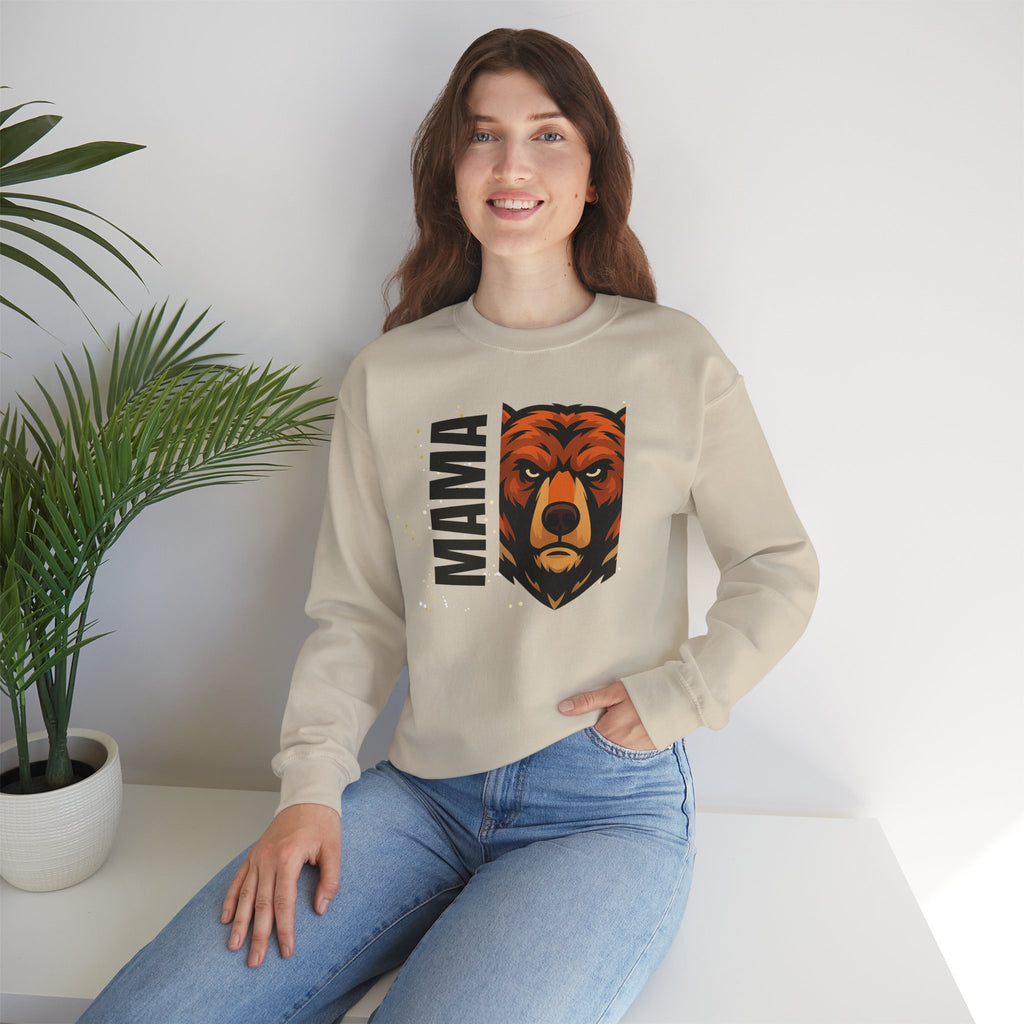 Mama Bear Sweatshirt — Bold Bear Graphic Crewneck for Moms