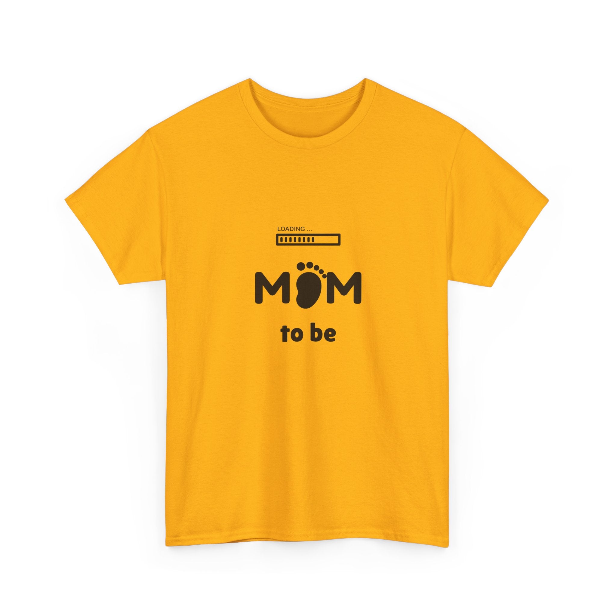 Mom To Be Pregnancy T‑Shirt — Cute 'Mom' with Baby Footprint & Progress Bar
